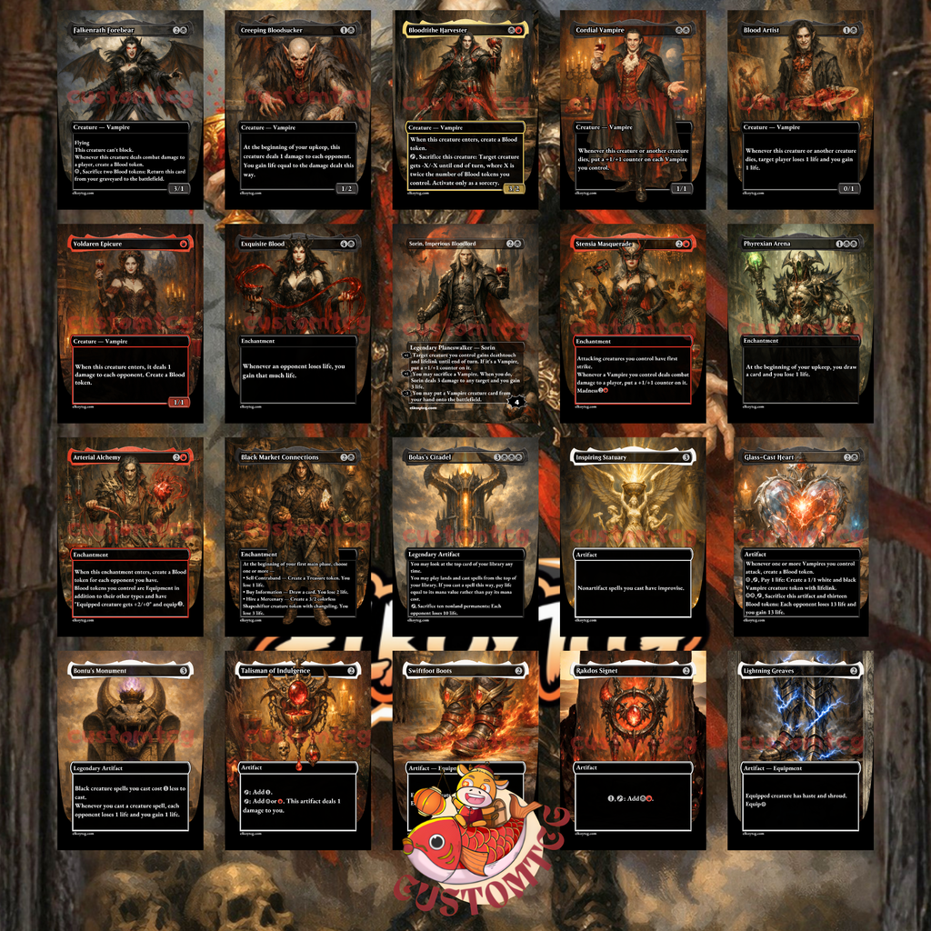 Strefan Maurer Progenitor Commander Deck | 100 Custom Cards + Tokens | Dark Fantasy Art | Vampire Tribal Rakdos Black Red Deck