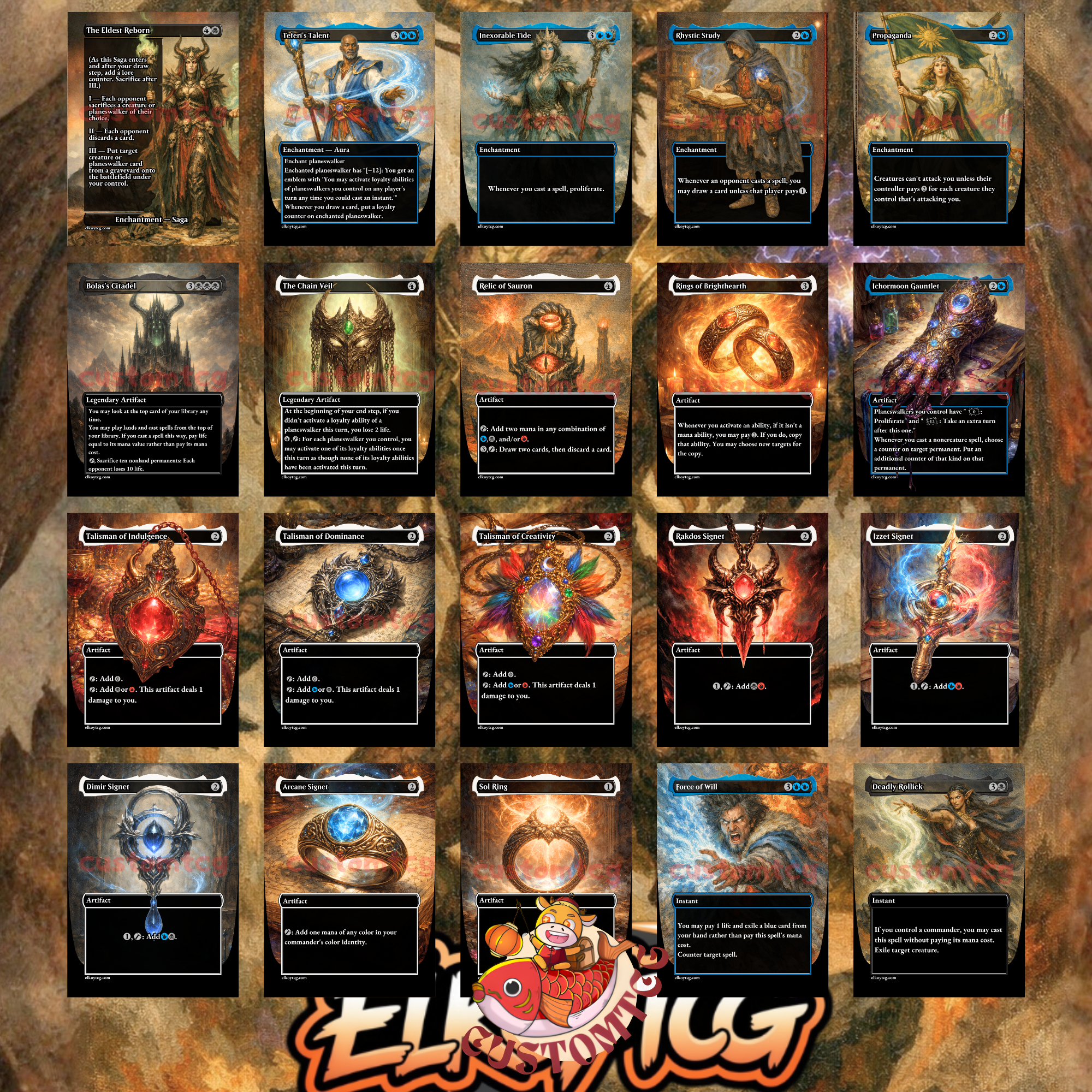 Nicol Bolas, the Ravager Custom Commander Deck — Dragon God | Grixis Control | Fantasy Art Proxy Deck