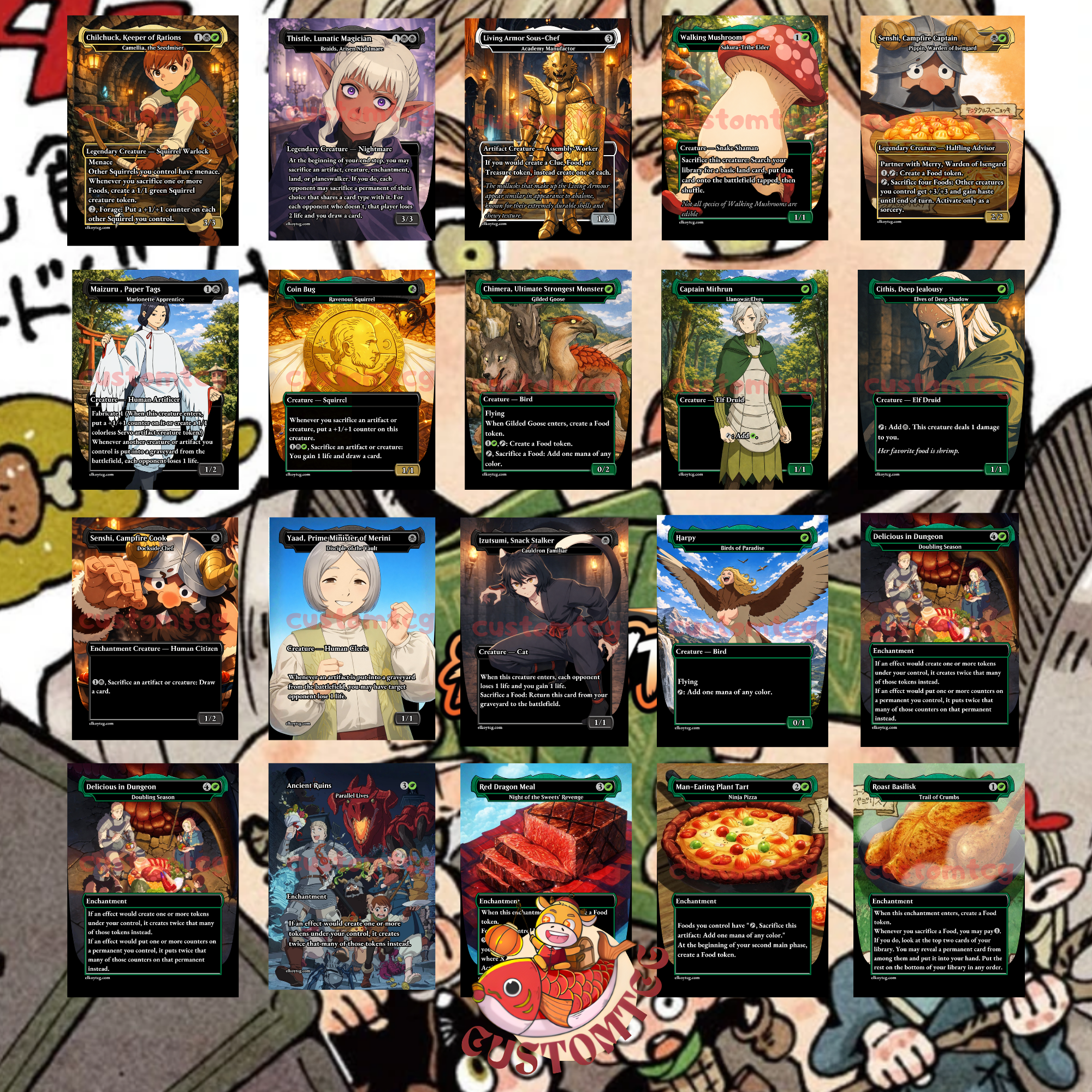 Delicious in Dungeon Custom Commander Deck — Shenshin | Dungeon Feast | Anime Proxy Deck