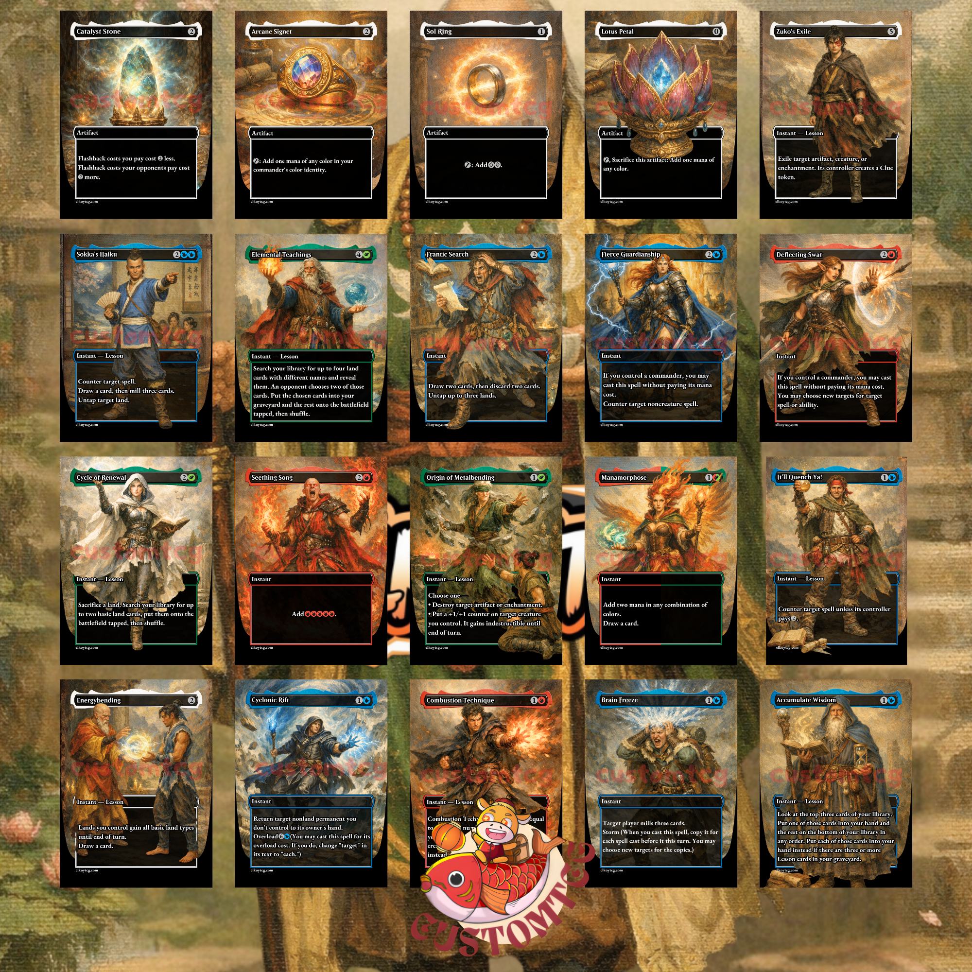 Iroh, Grand Lotus Custom Commander Deck — Spellslinger Storm | Temur | Fantasy Art Proxy Deck