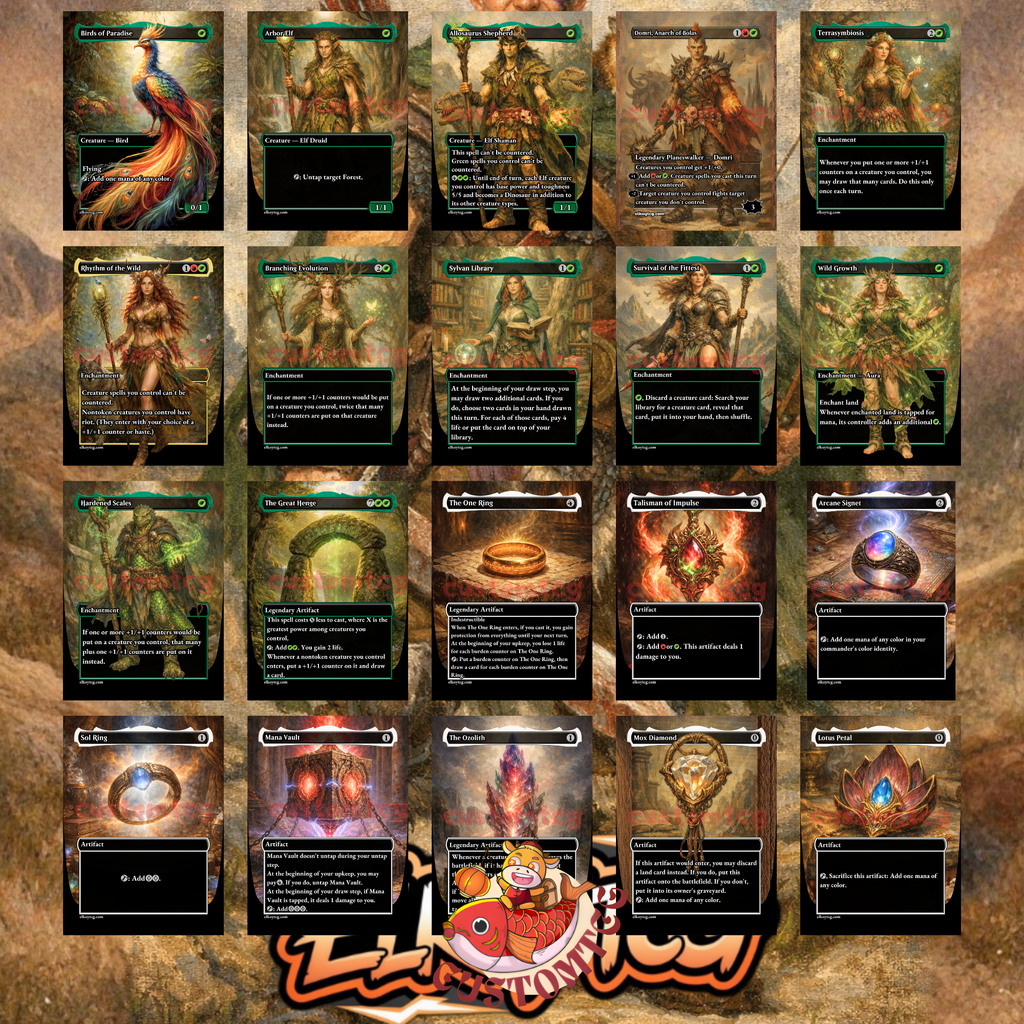 Minsc and Boo, Timeless Heroes Custom Commander Deck — Big Creatures and Ramp | Gruul | Fantasy Art Proxy Deck