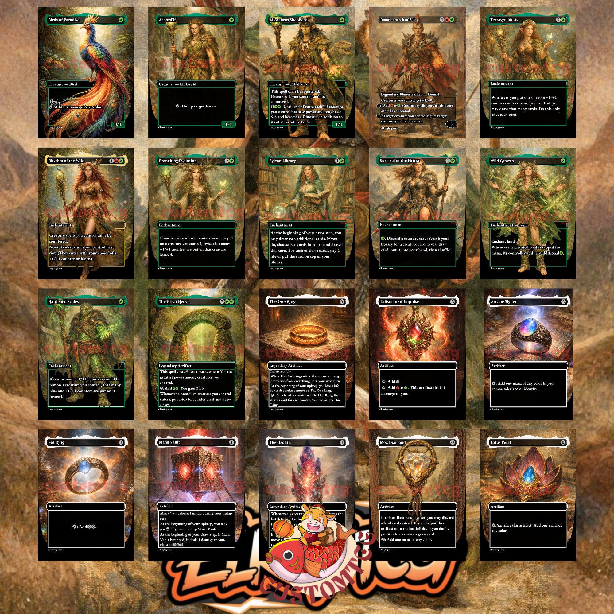 Minsc and Boo, Timeless Heroes Custom Commander Deck — Big Creatures and Ramp | Gruul | Fantasy Art Proxy Deck
