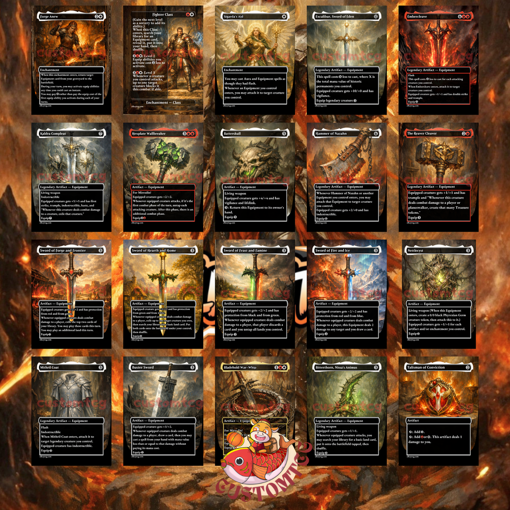 Nahiri Forged in Fury Custom Commander Deck – 100 Cards + Tokens | Equipment Voltron | Fantasy Art | Unique Card Designs