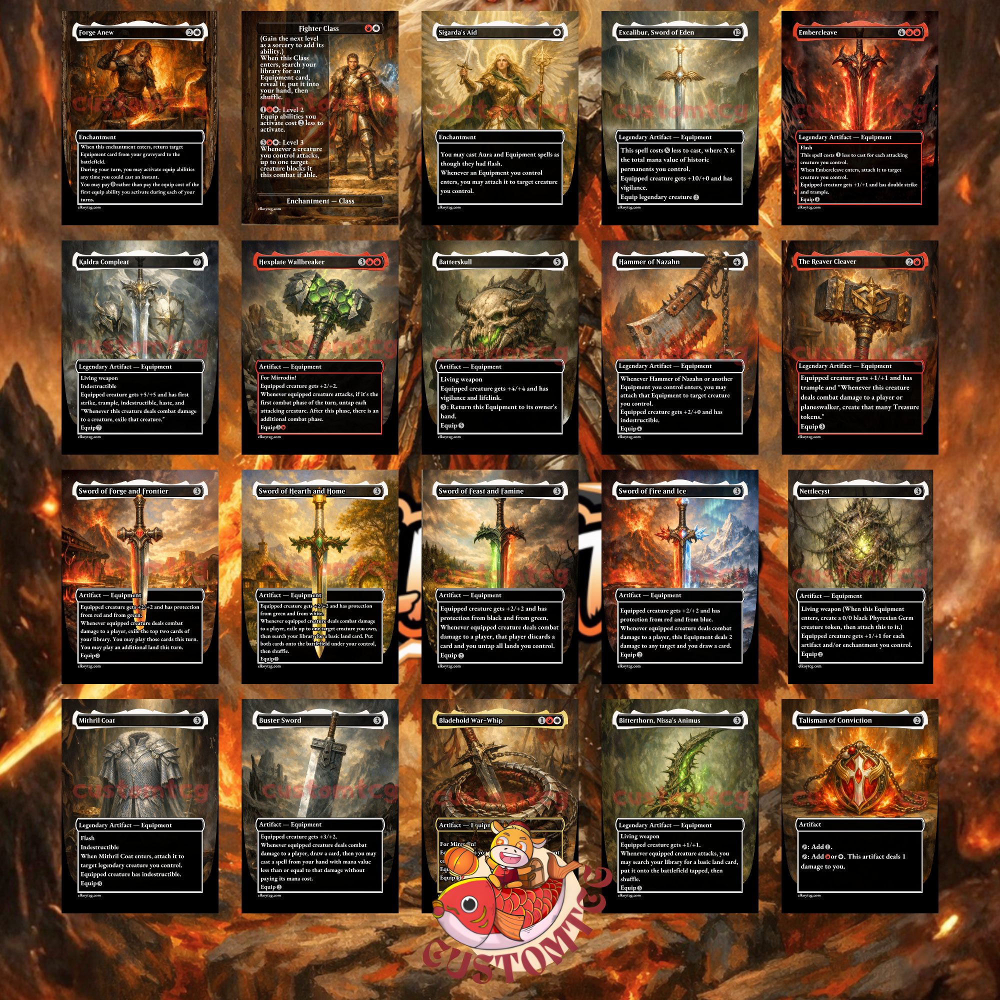 Nahiri Forged in Fury Custom Commander Deck – 100 Cards + Tokens | Equipment Voltron | Fantasy Art | Unique Card Designs