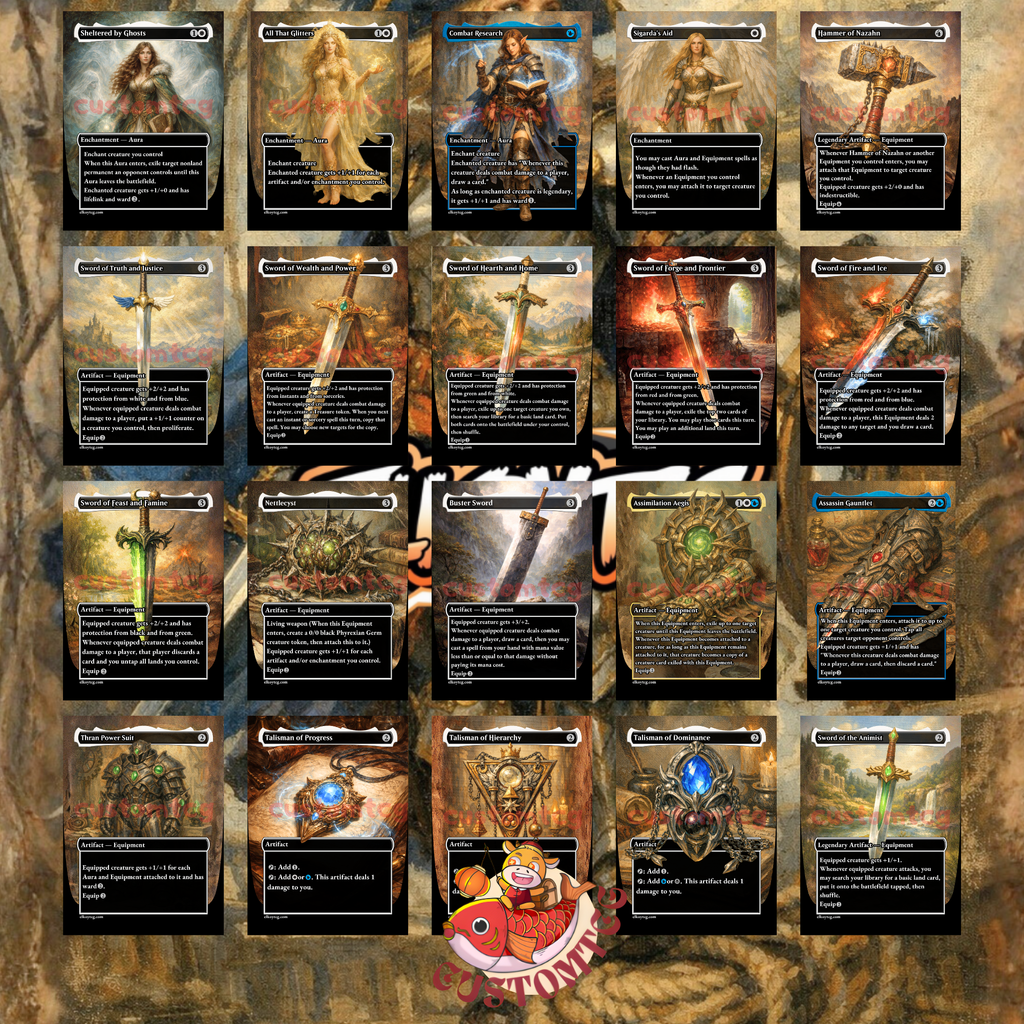 Arna Kennerud, Skycaptain Custom Commander Deck — Equipment and Auras Voltron | Esper | Fantasy Art Proxy Deck