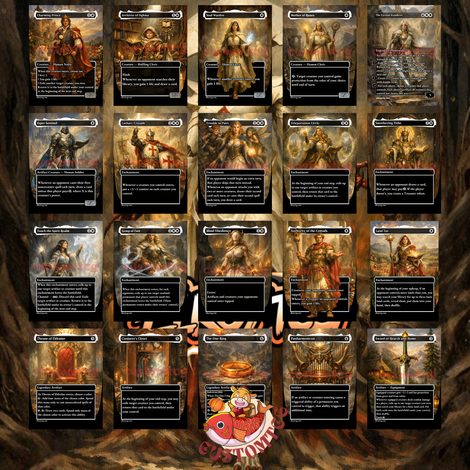 Elesh Norn Mother of Machines Commander Deck | 100 Custom Cards + Tokens | Fantasy Art | ETB Flicker Mono White Deck