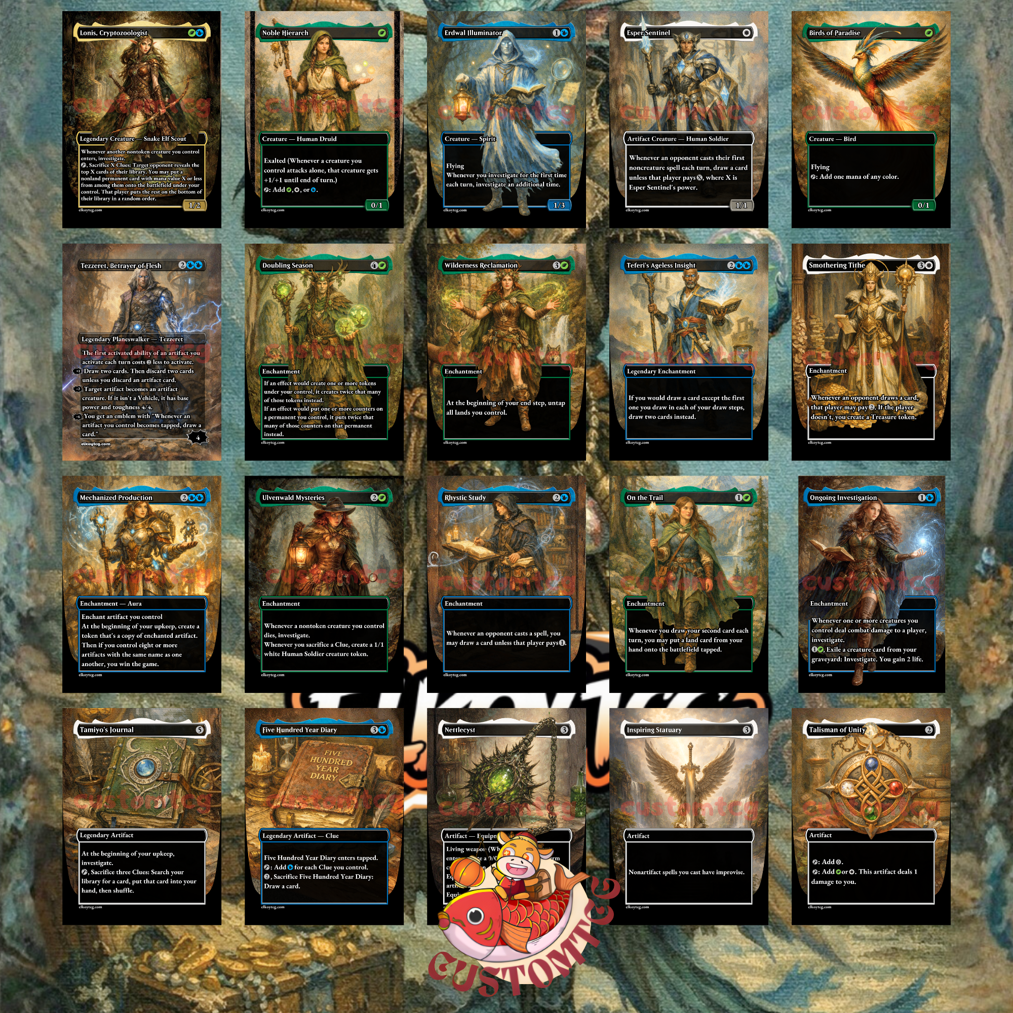 Morska, Undersea Sleuth Custom Commander Deck — Investigate | Clue Tokens | Fantasy Art Proxy Deck