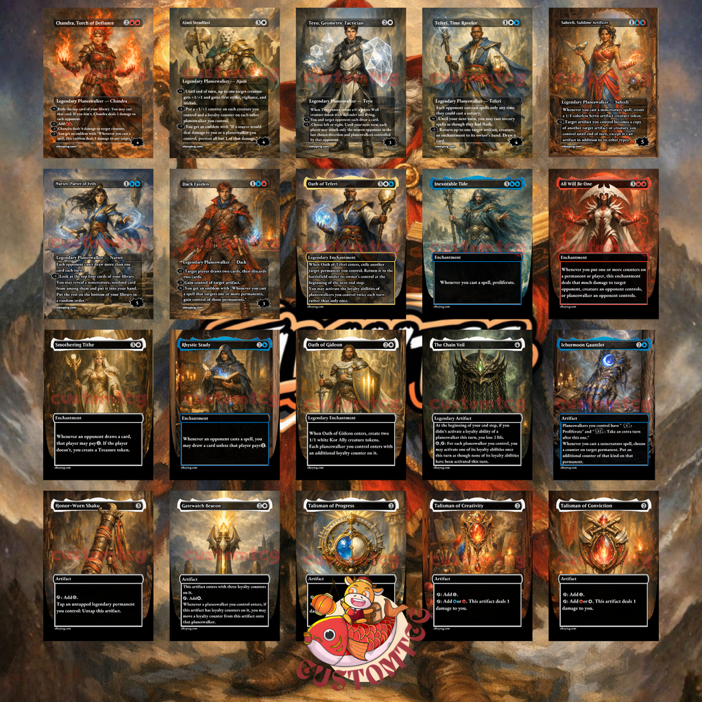 Commodore Guff Commander Deck | 100 Custom Cards + Tokens | Fantasy Art | Planeswalker Superfriends Esper White Blue Red Deck