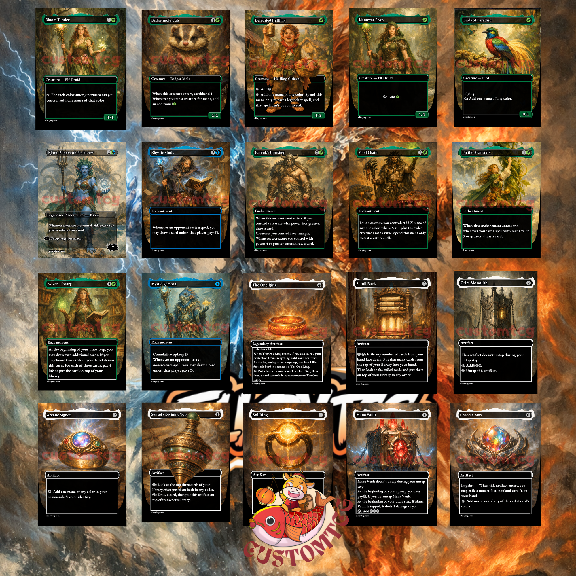 Maelstrom Wanderer Commander Deck | 100 Custom Cards + Tokens | Epic Fantasy Art | Temur Cascade Combo