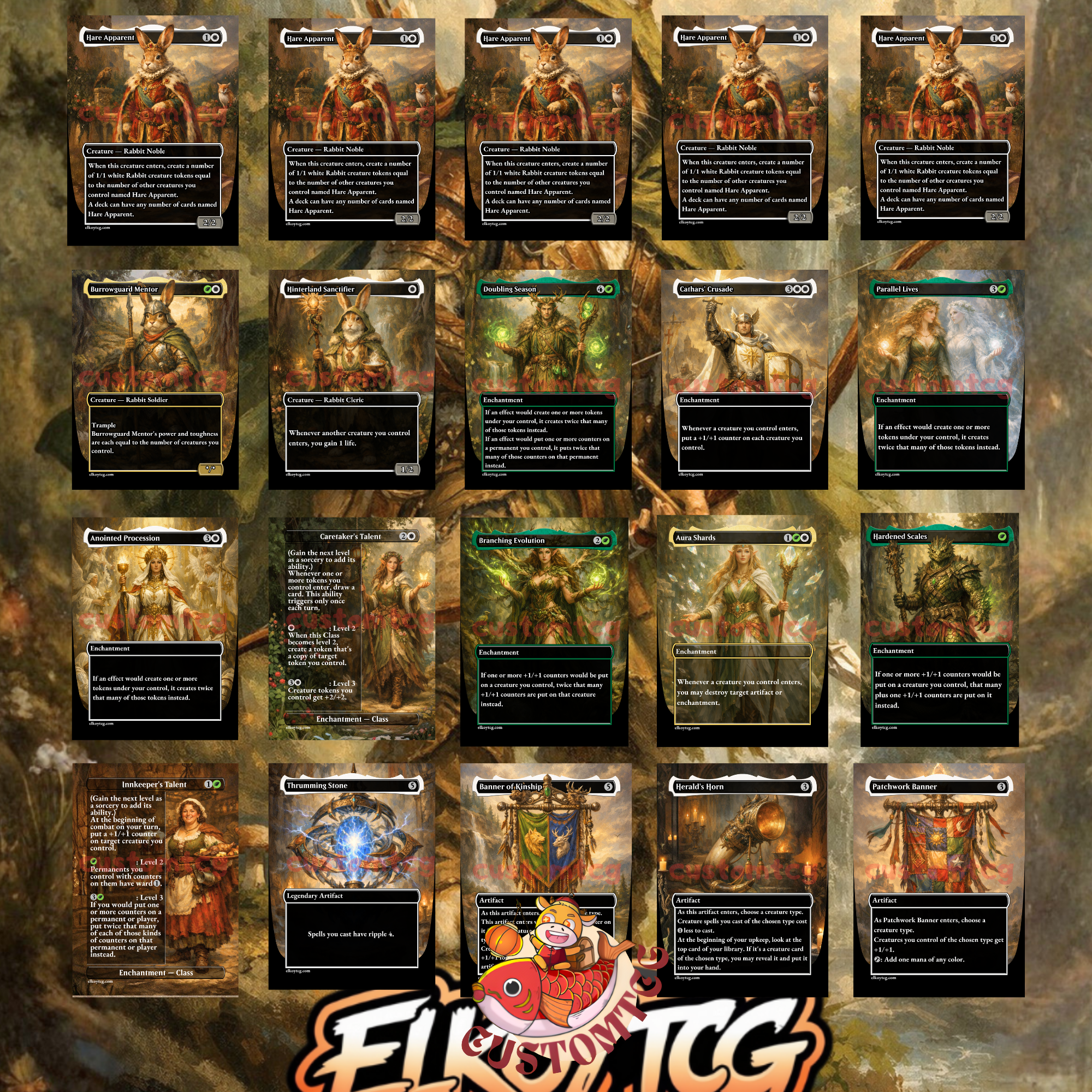 Finneas Ace Archer Commander Deck | 100 Custom Cards + Tokens | Enchanted Forest Art | Selesnya Rabbit Tribal