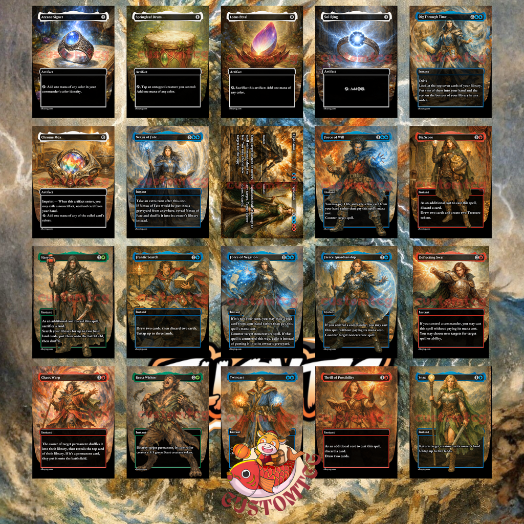 Kalamax, the Stormsire Custom Commander Deck — Instant Copy and Spell Storm | Temur | Fantasy Art Proxy Deck