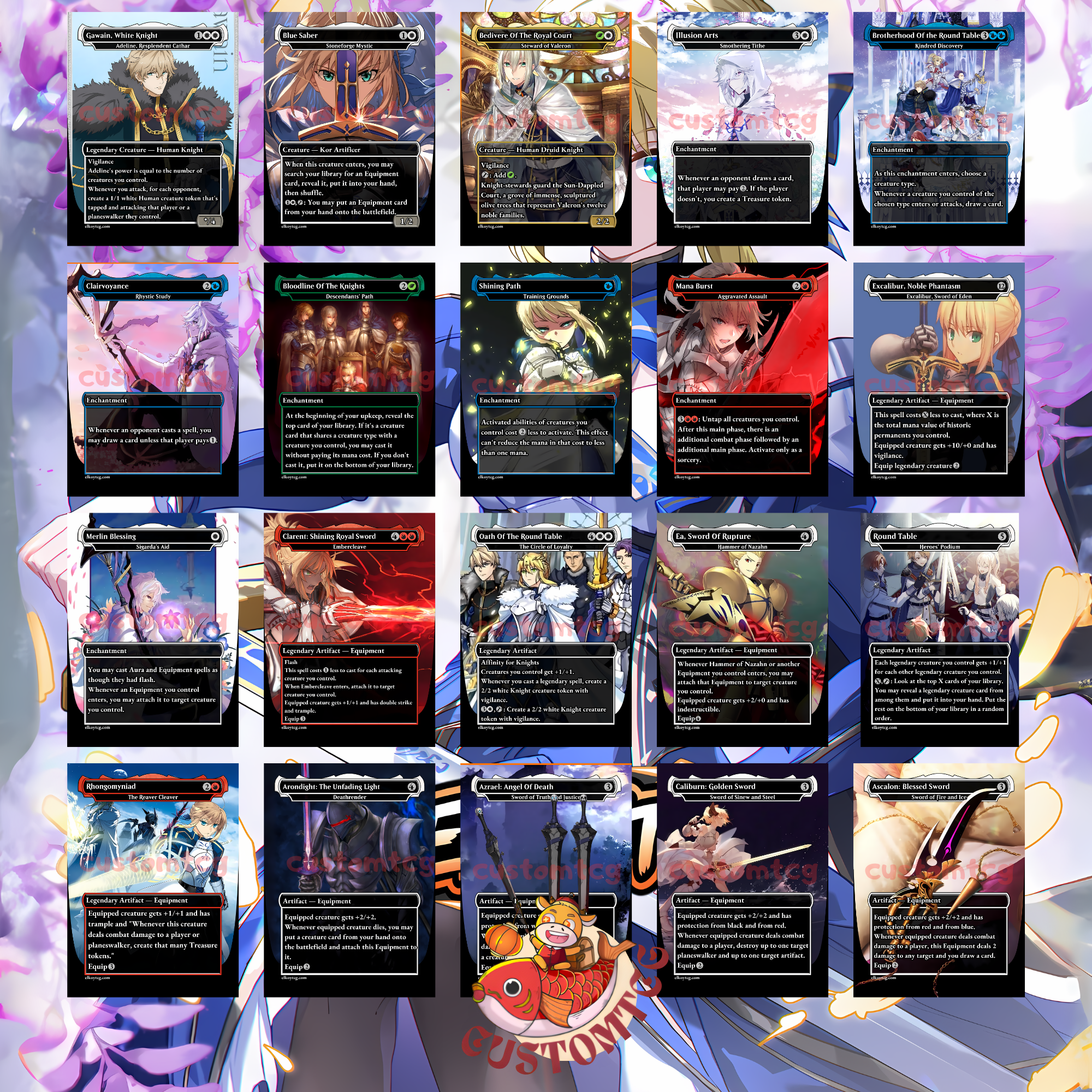 Fate Custom Commander Deck — Artoria Pendragon | Round Table Knights | Anime Proxy Deck