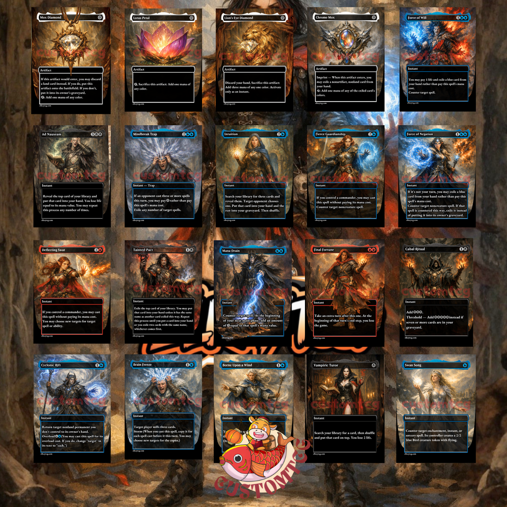 Kess Dissident Mage Commander Deck | 100 Custom Cards + Tokens | Dark Fantasy Art | Grixis Storm Spellslinger