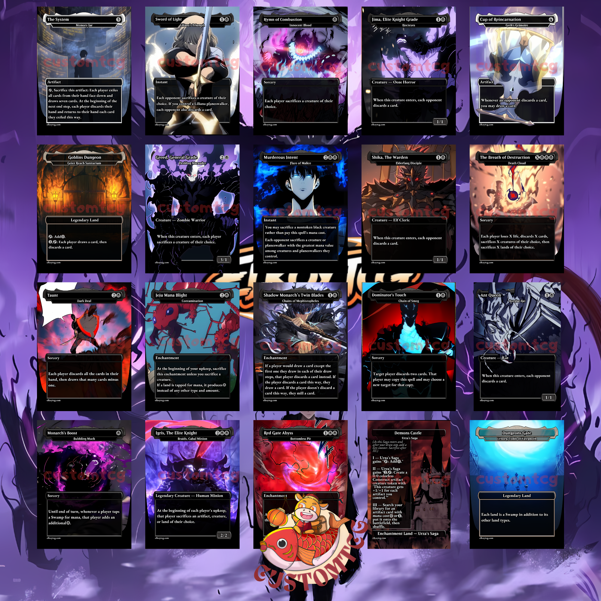 Solo Leveling Custom Commander Deck — Shadow Monarch Edition | Sung Jin-Woo | Anime Proxy Deck