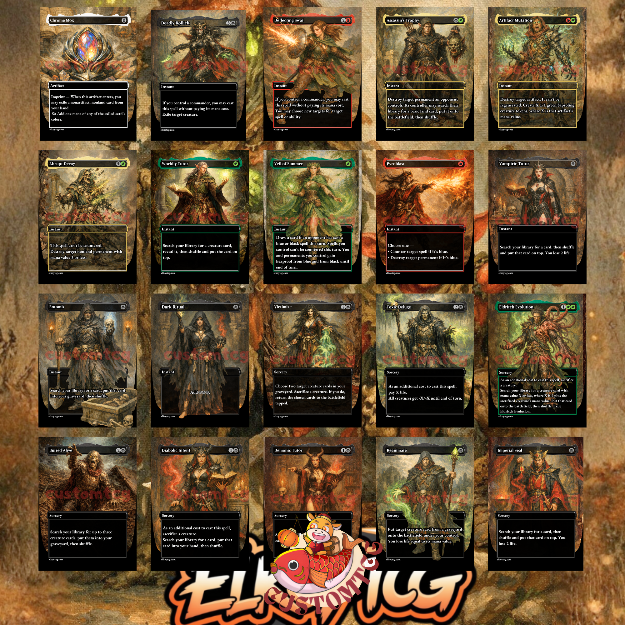 Slimefoot and Squee Custom Commander Deck — Saproling Sacrifice and Reanimation | Jund | Fantasy Art Proxy Deck