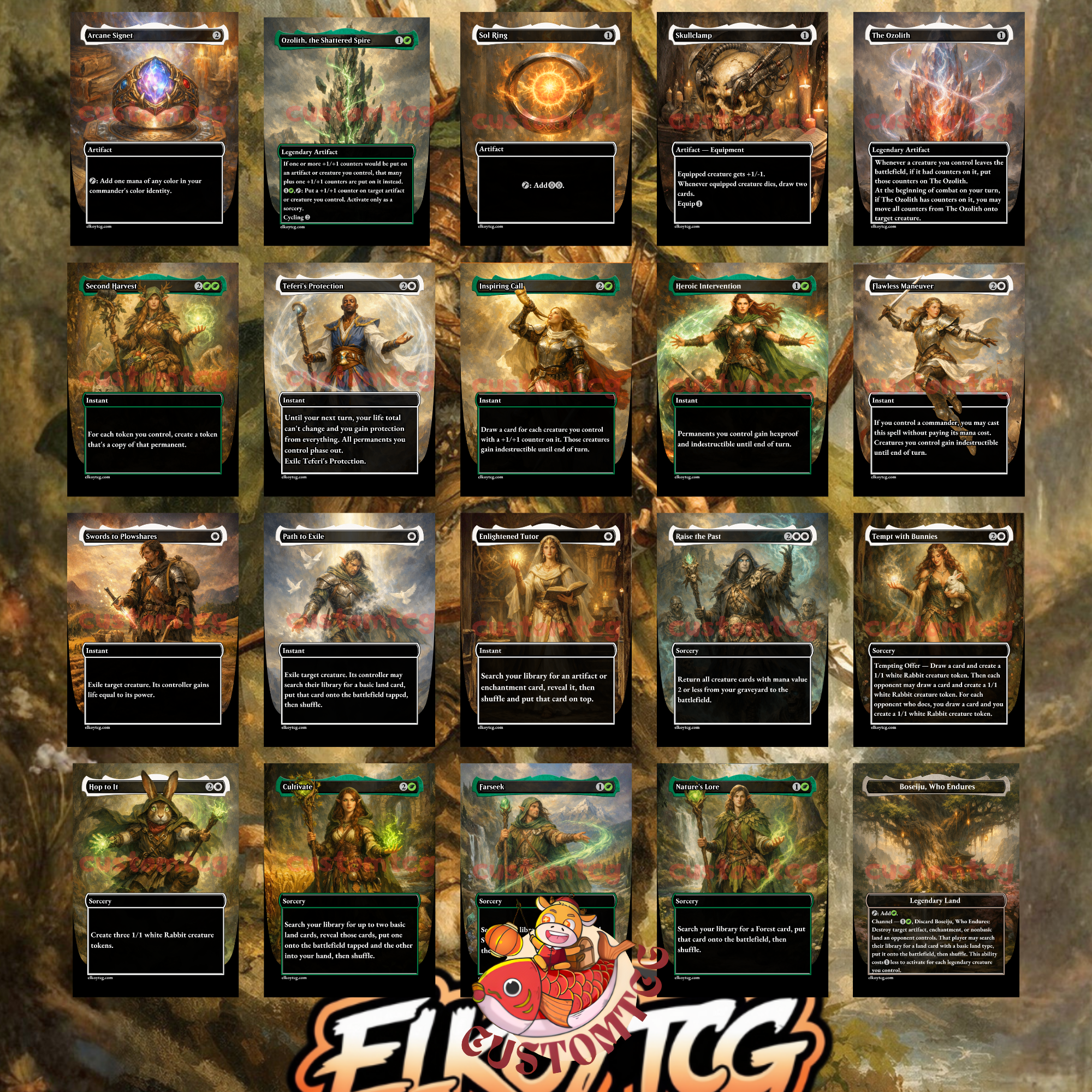 Finneas Ace Archer Commander Deck | 100 Custom Cards + Tokens | Enchanted Forest Art | Selesnya Rabbit Tribal