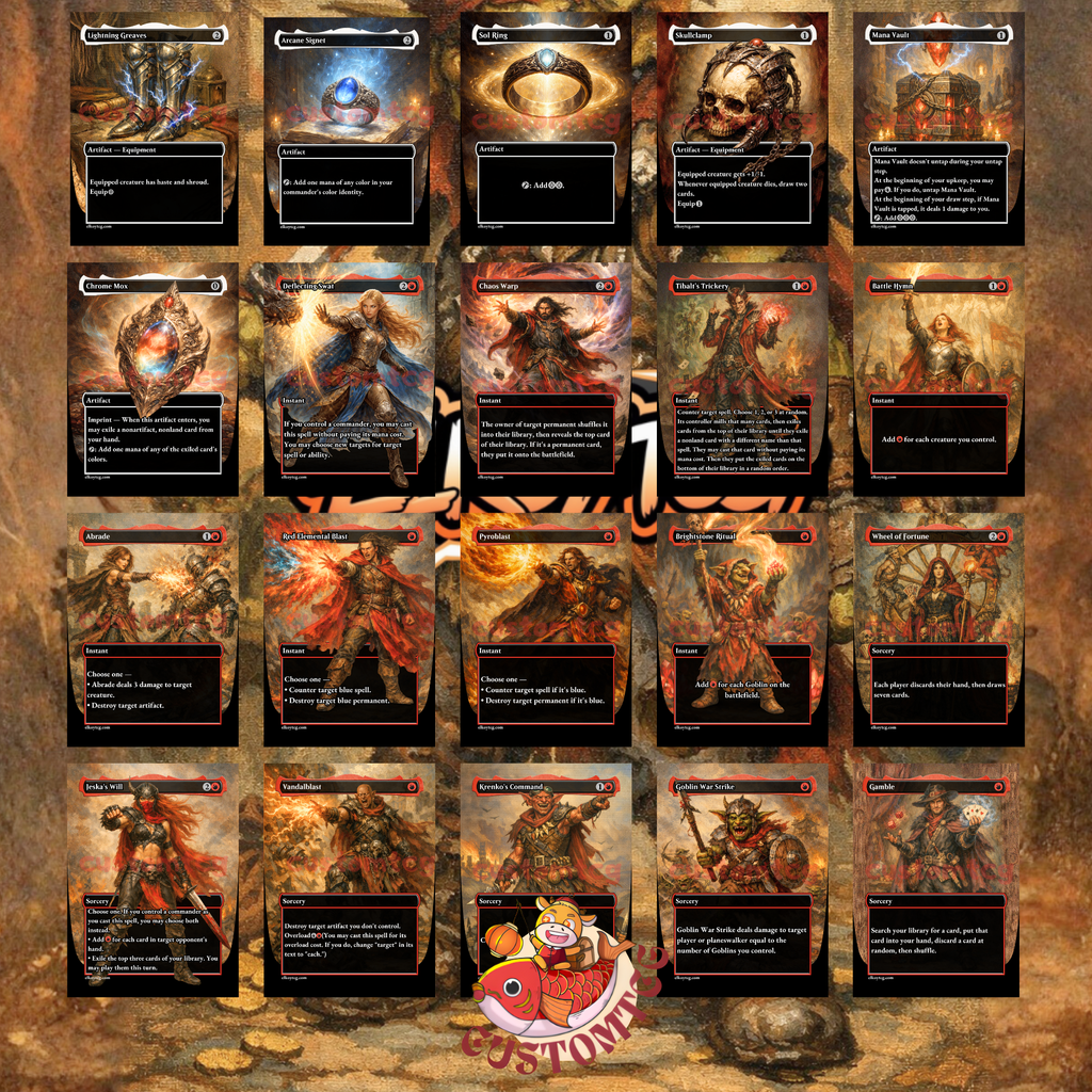 Krenko, Mob Boss V2 Custom Commander Deck — Goblin Tribal | Mono Red | Fantasy Art Proxy Deck