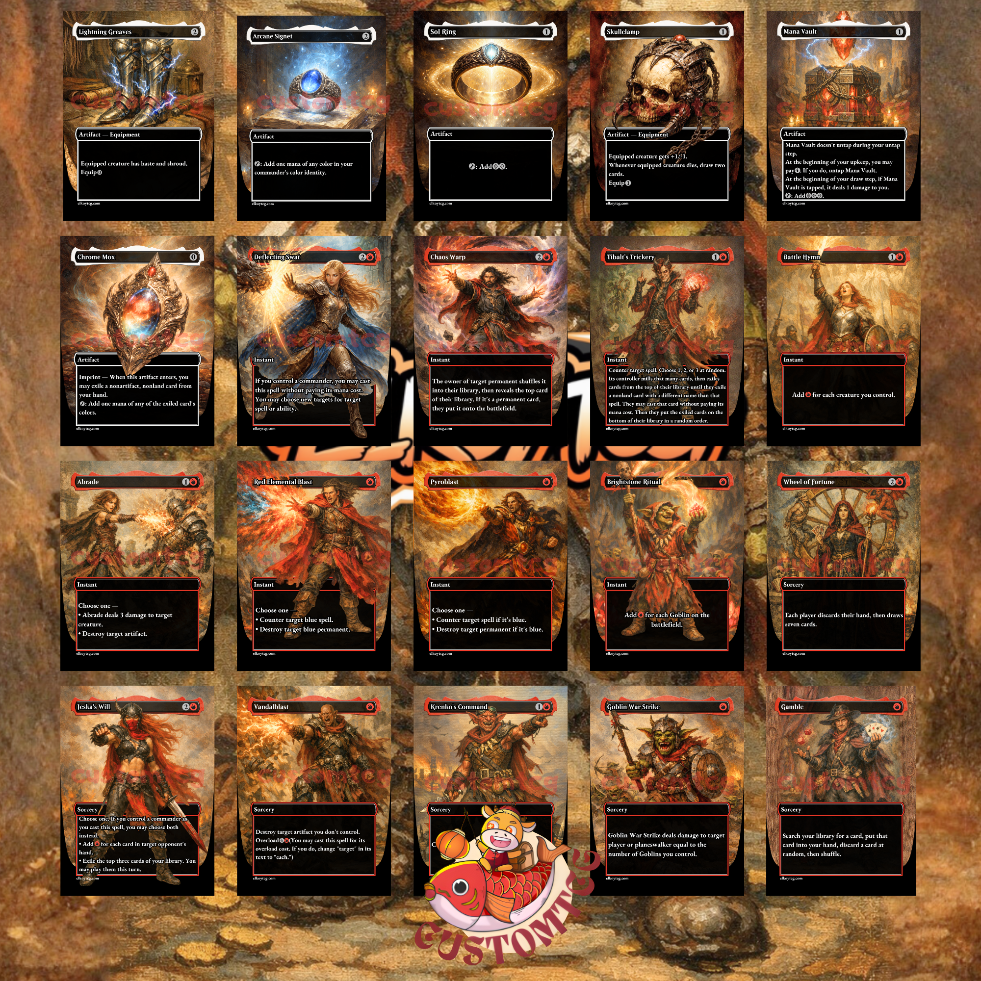 Krenko, Mob Boss V2 Custom Commander Deck — Goblin Tribal | Mono Red | Fantasy Art Proxy Deck