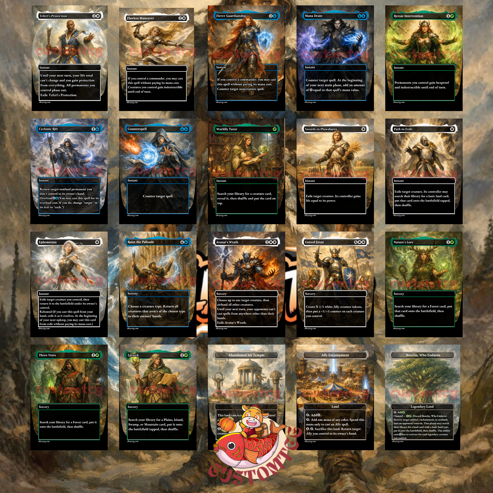 Katara the Fearless Custom Commander Deck – 100 Cards + Tokens | Avatar Allies Tribal | Fantasy Art | Unique Card Designs