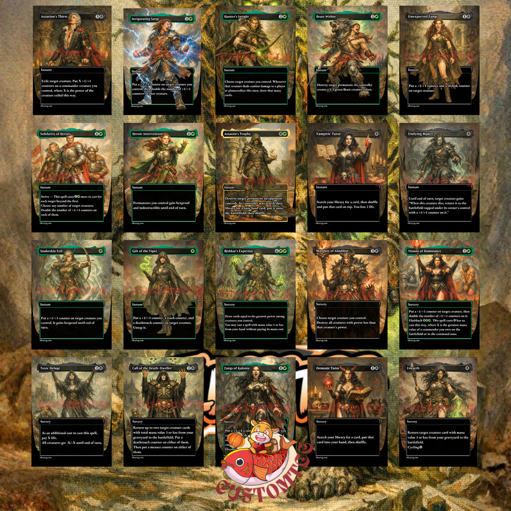 Skullbriar, the Walking Grave Custom Commander Deck — +1/+1 Counters | Golgari Aggro | Fantasy Art Proxy Deck
