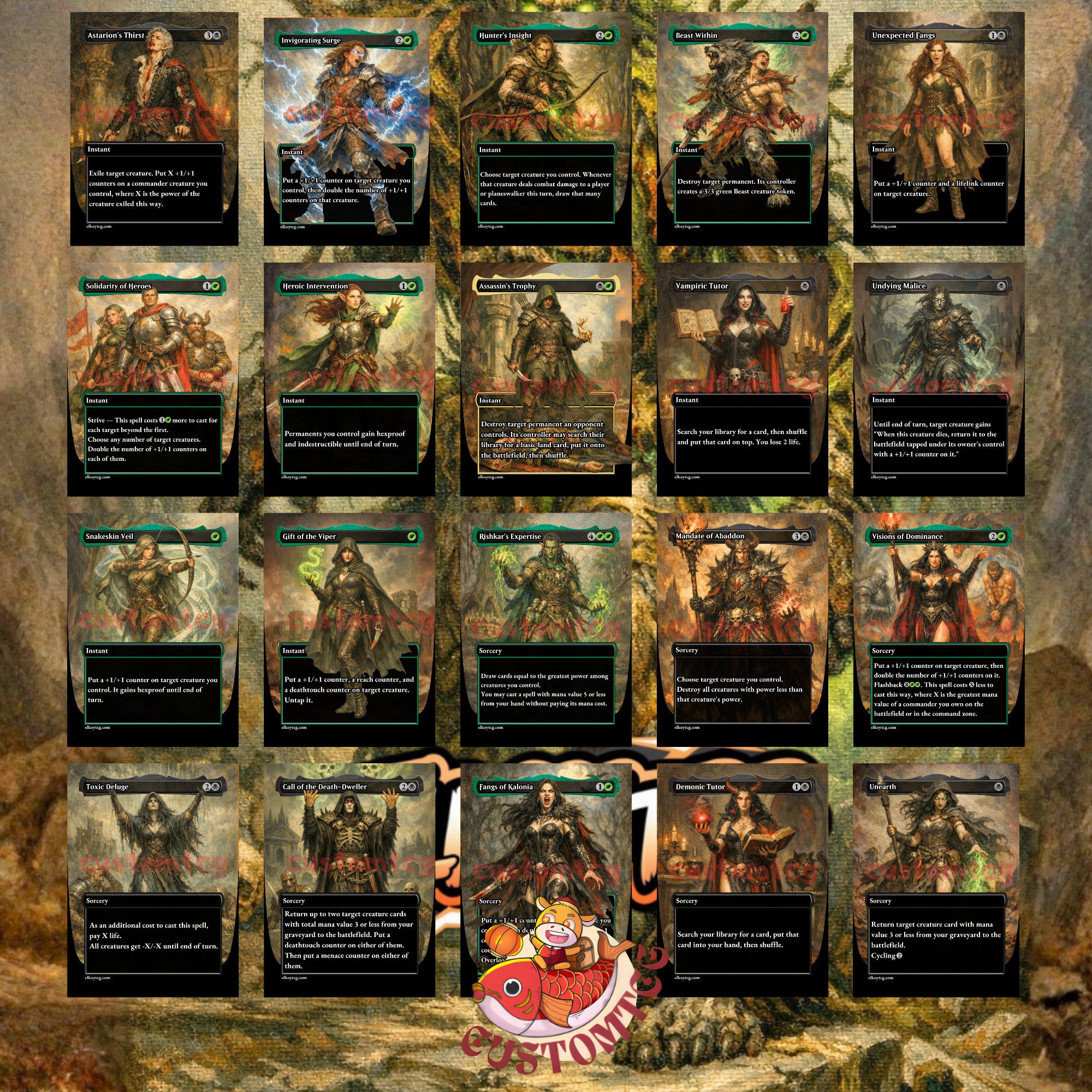 Skullbriar, the Walking Grave Custom Commander Deck — +1/+1 Counters | Golgari Aggro | Fantasy Art Proxy Deck