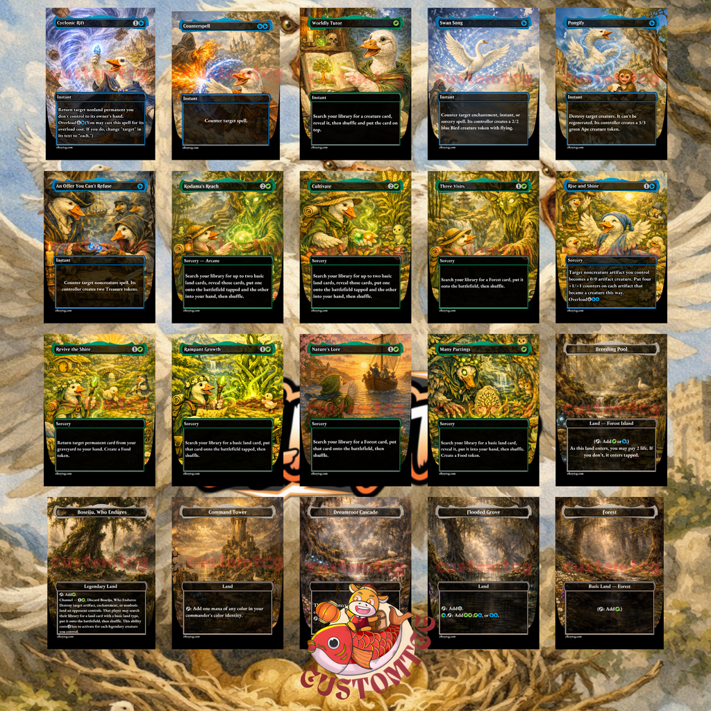 The Goose Mother Custom Commander Deck — Goose Tribal and X Spells | Simic | Fantasy Art Proxy Deck
