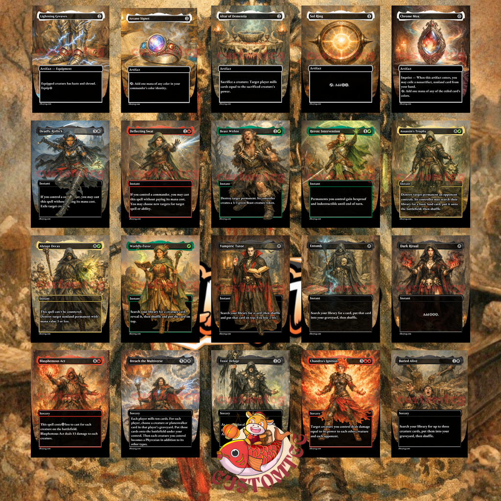 Coram, the Undertaker Custom Commander Deck — Self Mill and Reanimation | Jund | Fantasy Art Proxy Deck