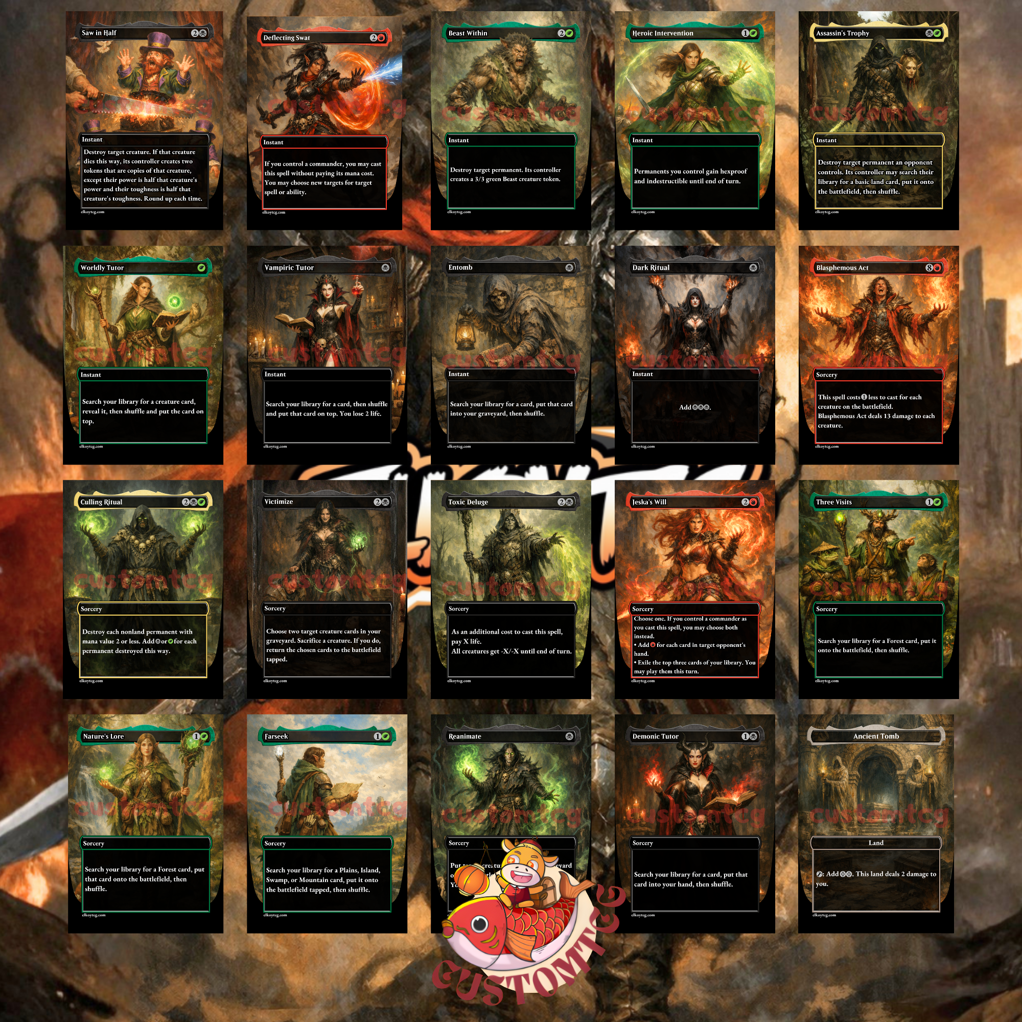 Eddie Brock Venom Custom Commander Deck – 100 Cards + Tokens | Symbiote Villains | Dark Fantasy Art | Unique Card Designs