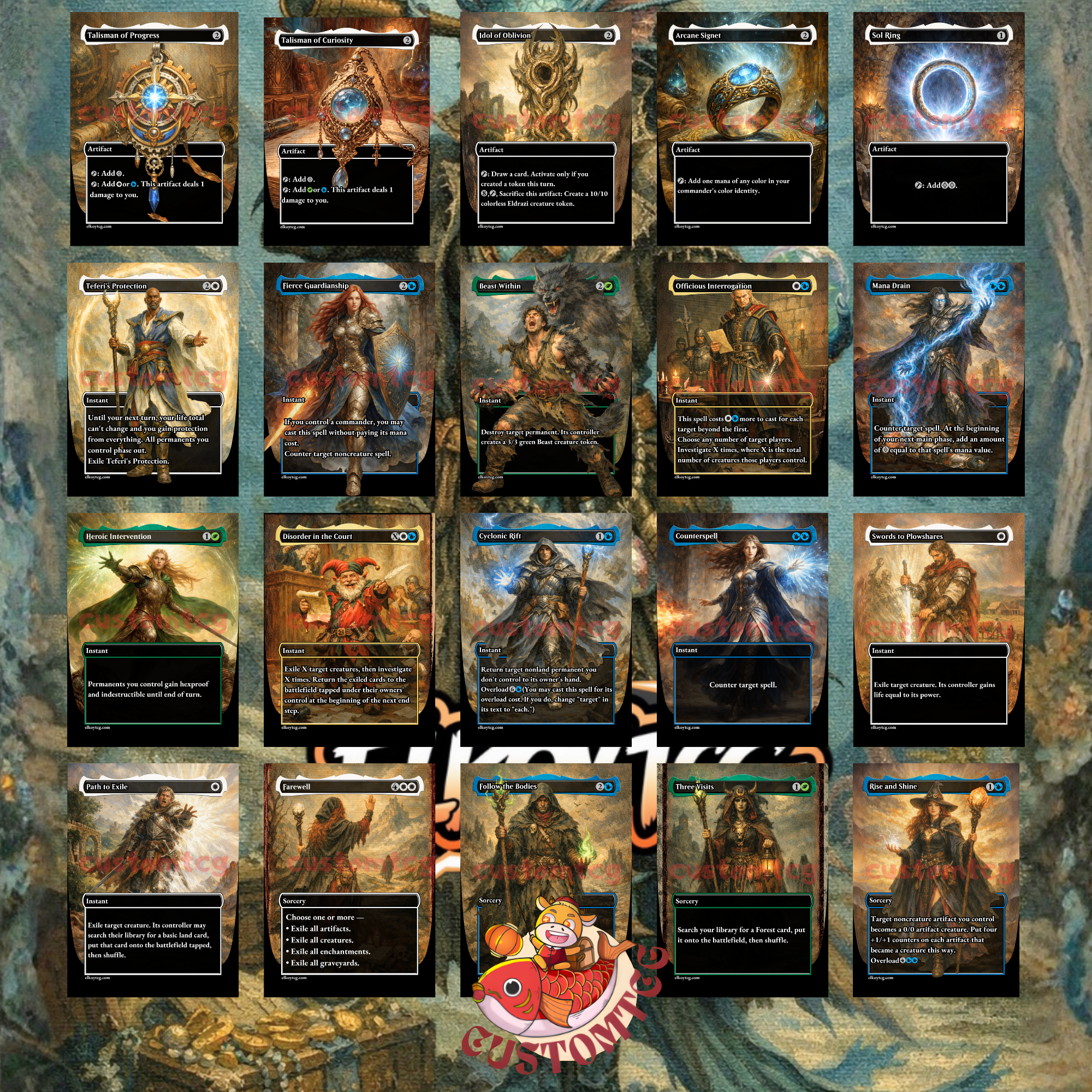 Morska, Undersea Sleuth Custom Commander Deck — Investigate | Clue Tokens | Fantasy Art Proxy Deck