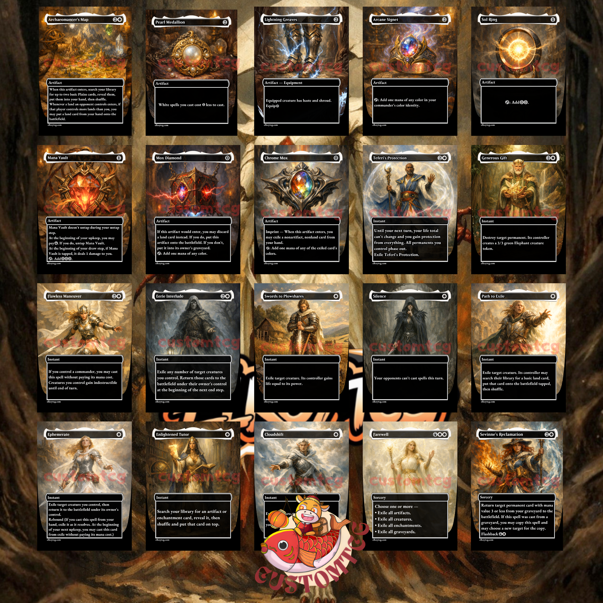 Elesh Norn Mother of Machines Commander Deck | 100 Custom Cards + Tokens | Fantasy Art | ETB Flicker Mono White Deck