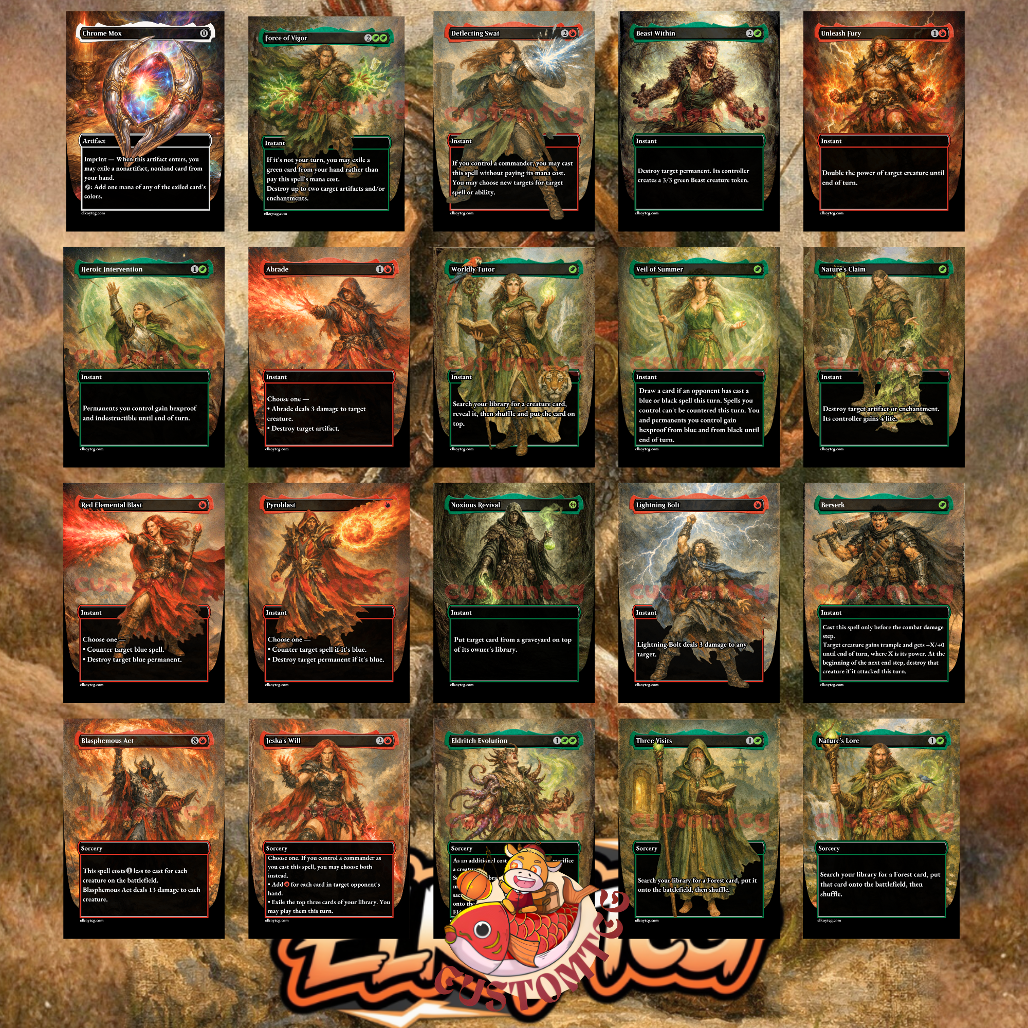 Minsc and Boo, Timeless Heroes Custom Commander Deck — Big Creatures and Ramp | Gruul | Fantasy Art Proxy Deck