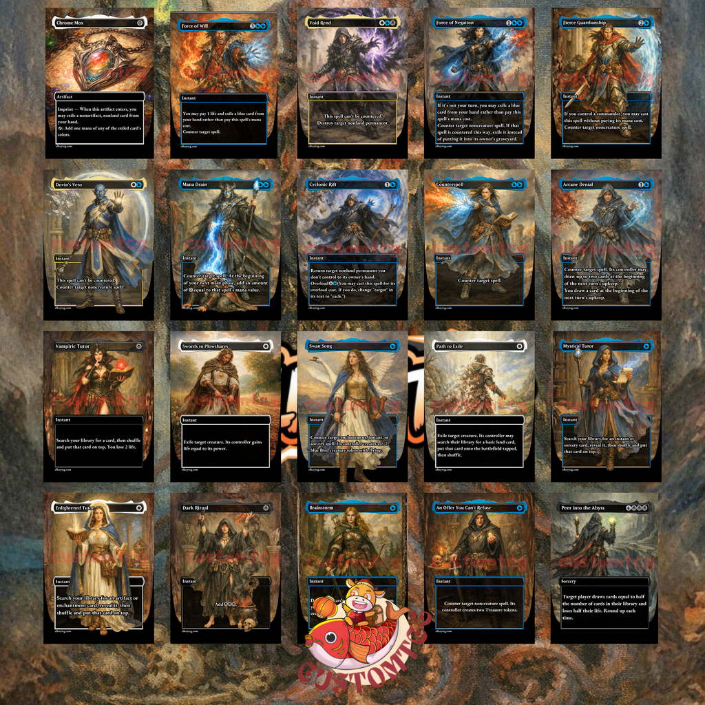 Queza, Augur of Agonies Custom Commander Deck — Life Drain and Draw | Esper | Fantasy Art Proxy Deck