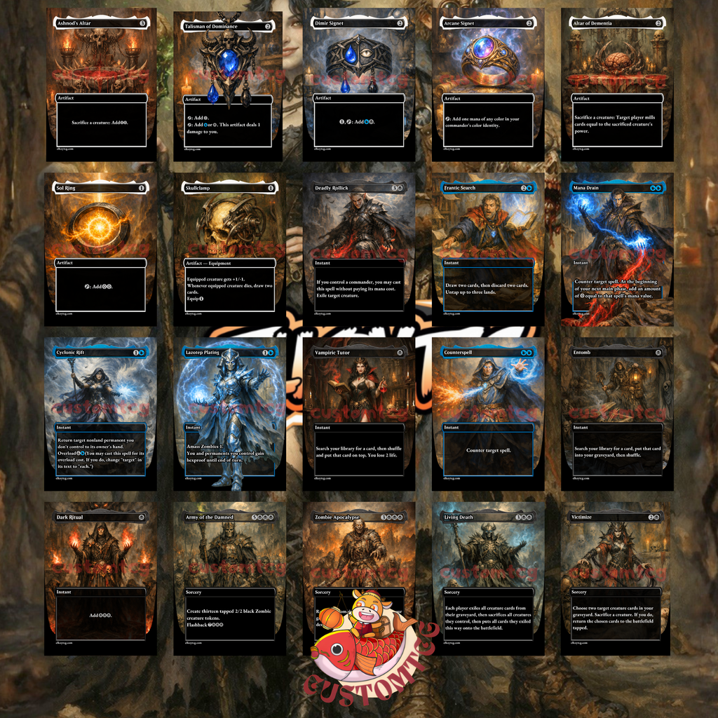 Gisa and Geralf Commander Deck – 100 Custom Cards + Tokens | Zombie Tribal | Dark Fantasy Art | Free Shipping