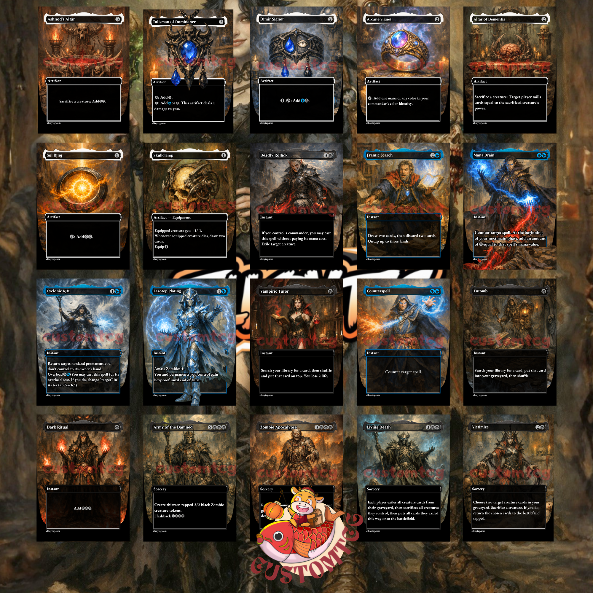 Gisa and Geralf Commander Deck – 100 Custom Cards + Tokens | Zombie Tribal | Dark Fantasy Art | Free Shipping