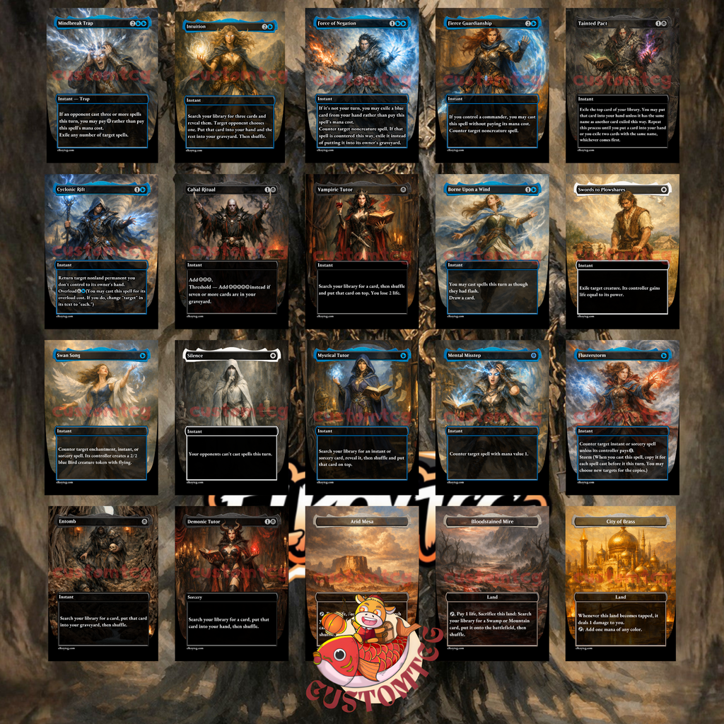 The Master of Keys Commander Deck | 100 Custom Cards + Tokens | Dark Fantasy Art | Esper Stax Control cEDH