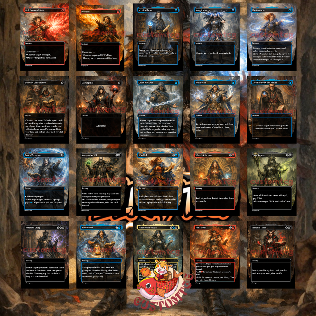 Kess Dissident Mage Commander Deck | 100 Custom Cards + Tokens | Dark Fantasy Art | Grixis Storm Spellslinger