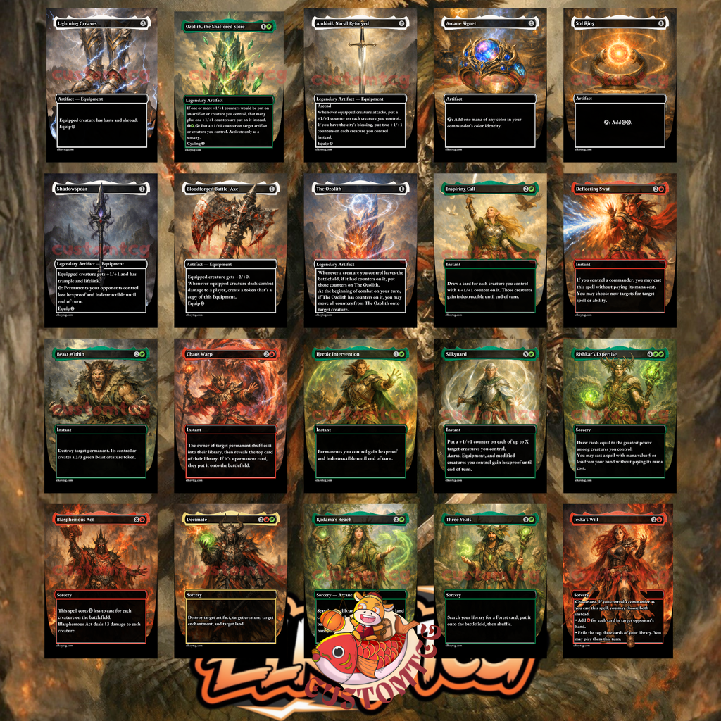Chishiro the Shattered Blade Custom Commander Deck – 100 Cards + Tokens | +1/+1 Counters & Equipment | Fantasy Art | Unique Card Designs