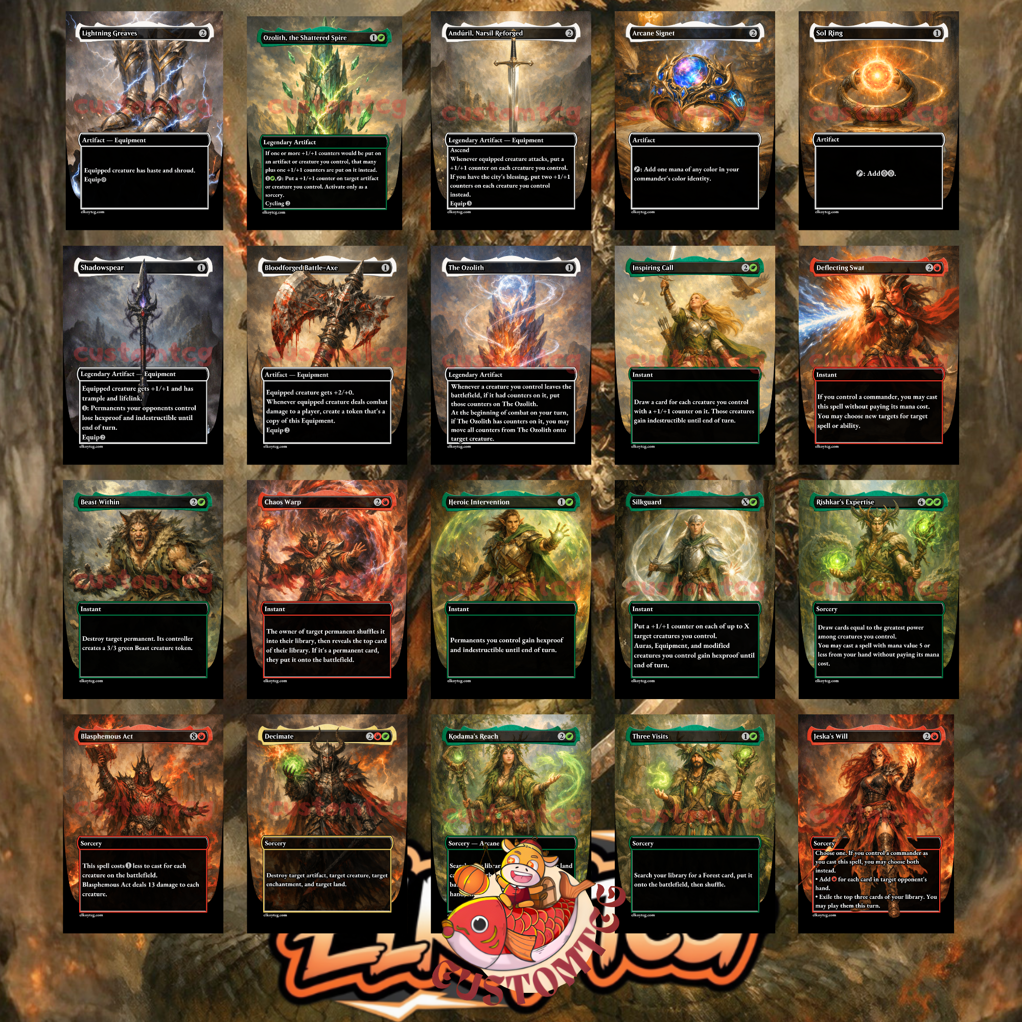 Chishiro the Shattered Blade Custom Commander Deck – 100 Cards + Tokens | +1/+1 Counters & Equipment | Fantasy Art | Unique Card Designs