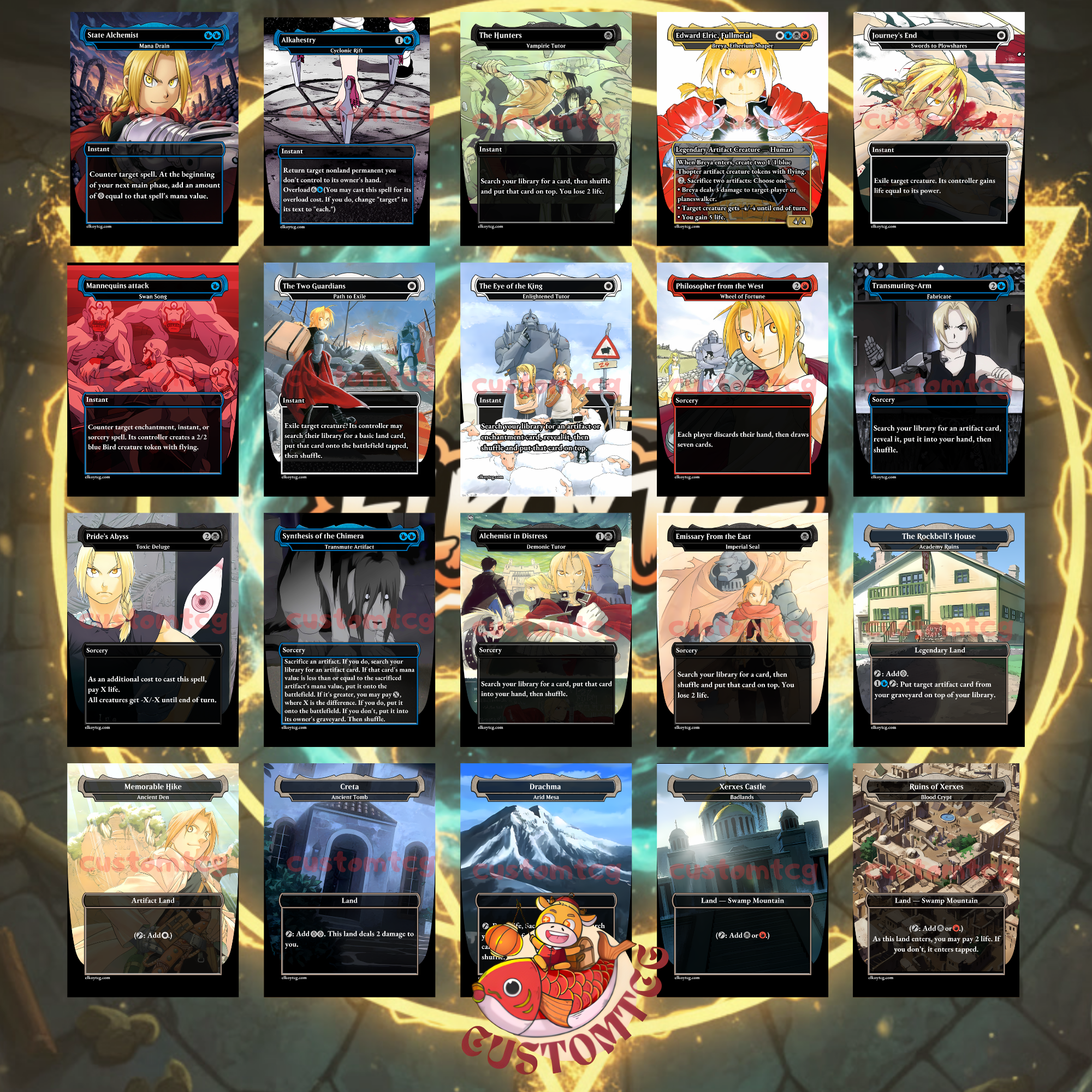Fullmetal Alchemist Custom Commander Deck — 100 Cards + Tokens | Anime-Themed | Free Shipping