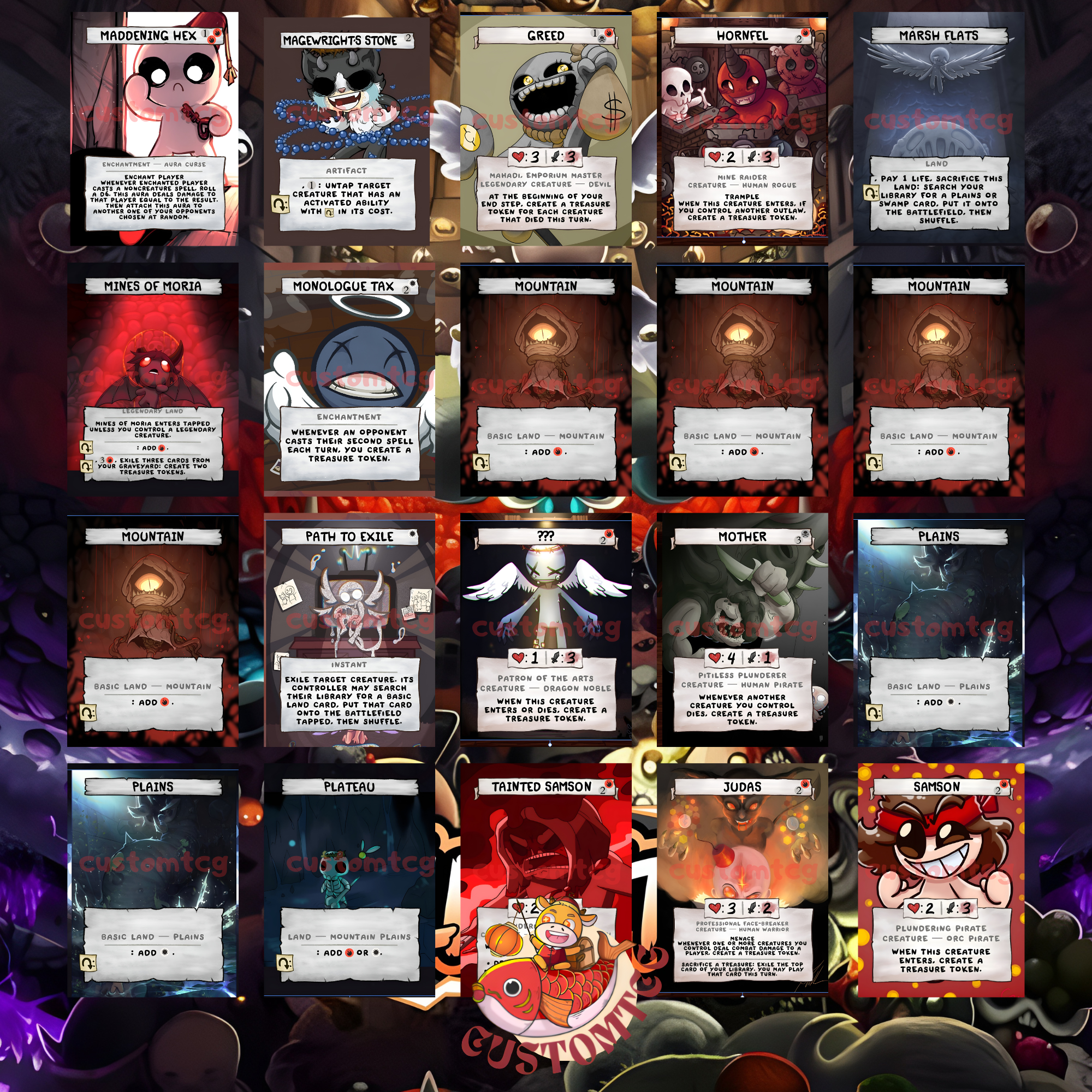 Binding of Isaac Custom Commander Deck — Mr. House | Treasure Tribal | Custom Proxy Deck