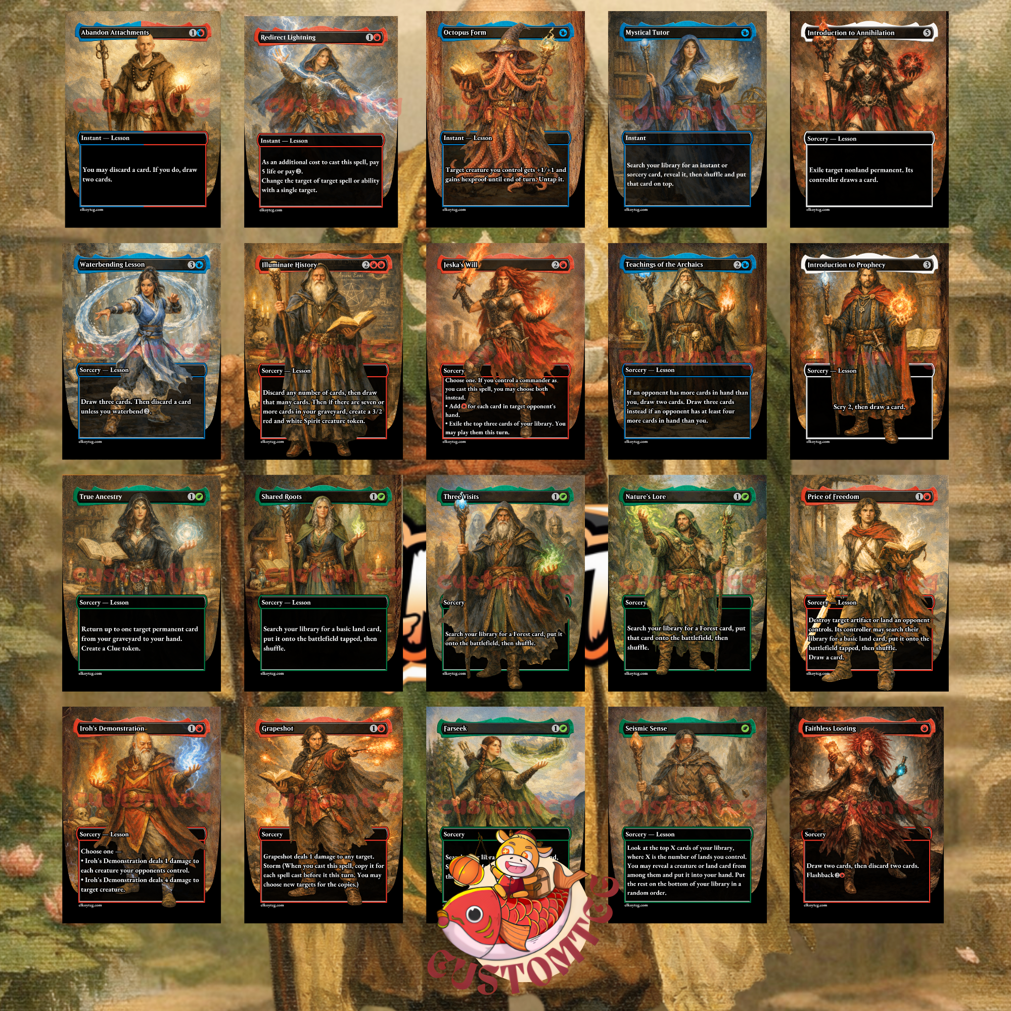 Iroh, Grand Lotus Custom Commander Deck — Spellslinger Storm | Temur | Fantasy Art Proxy Deck