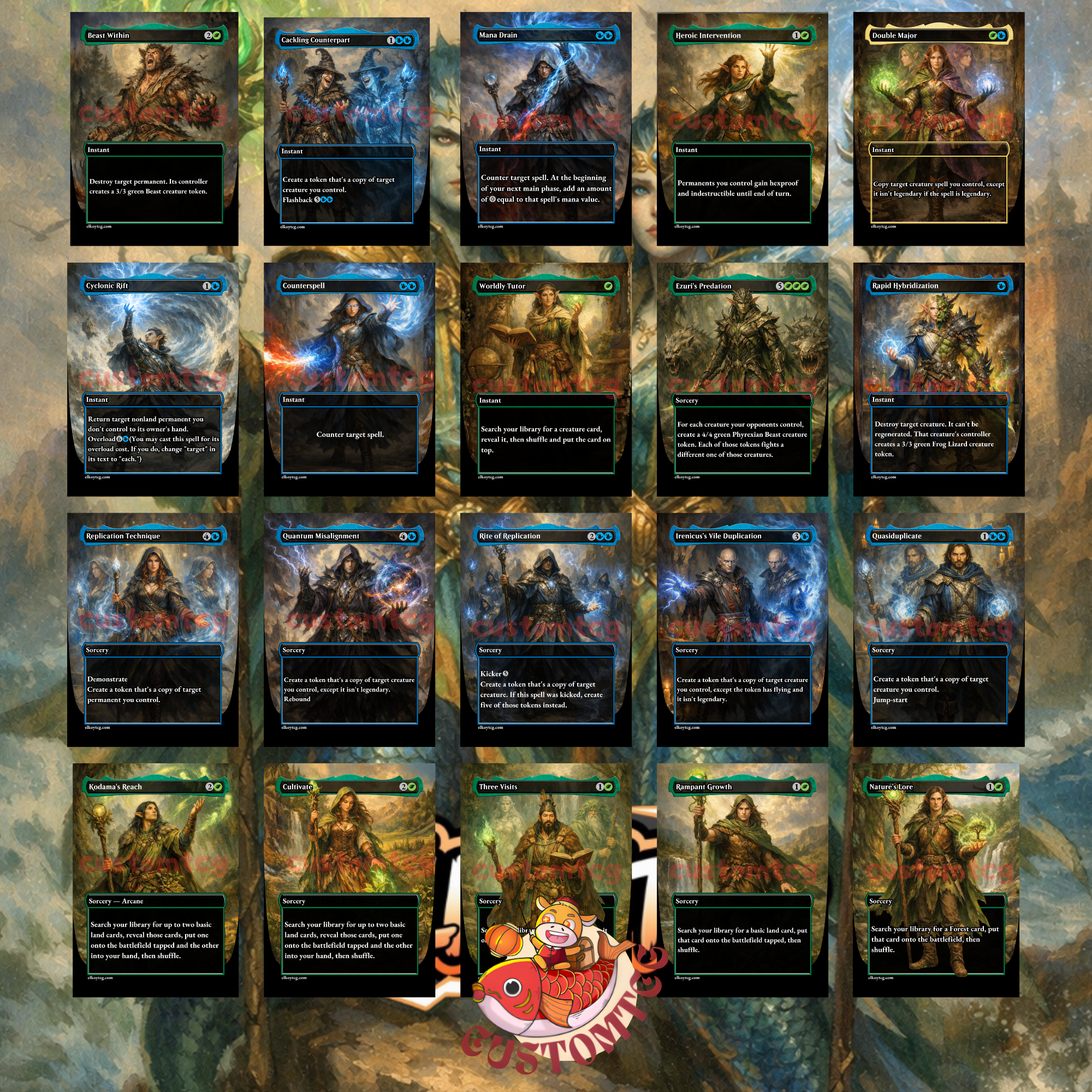 Adrix and Nev Twincasters Custom Commander Deck – 100 Cards + Tokens – Fantasy Trading Card Game