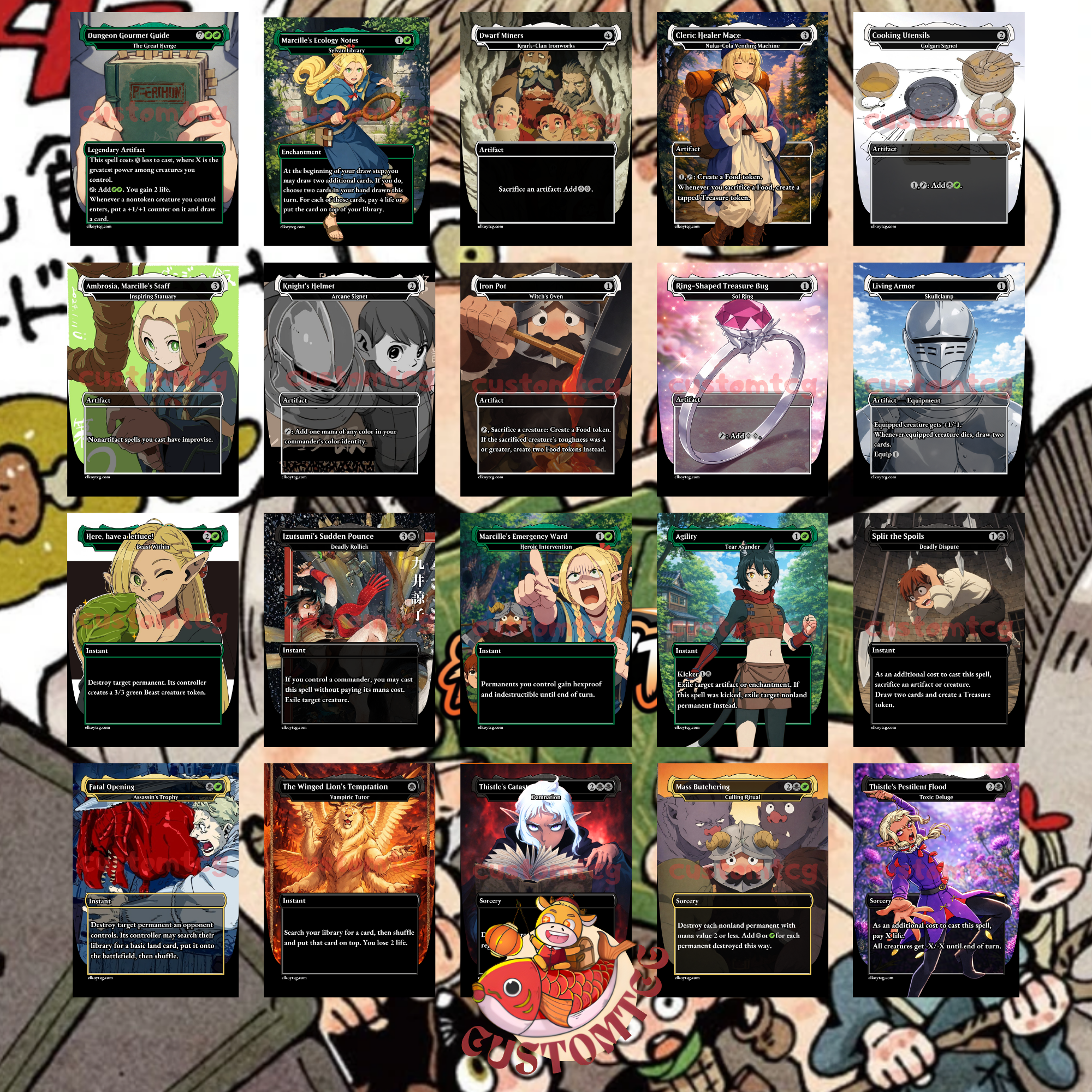 Delicious in Dungeon Custom Commander Deck — Shenshin | Dungeon Feast | Anime Proxy Deck