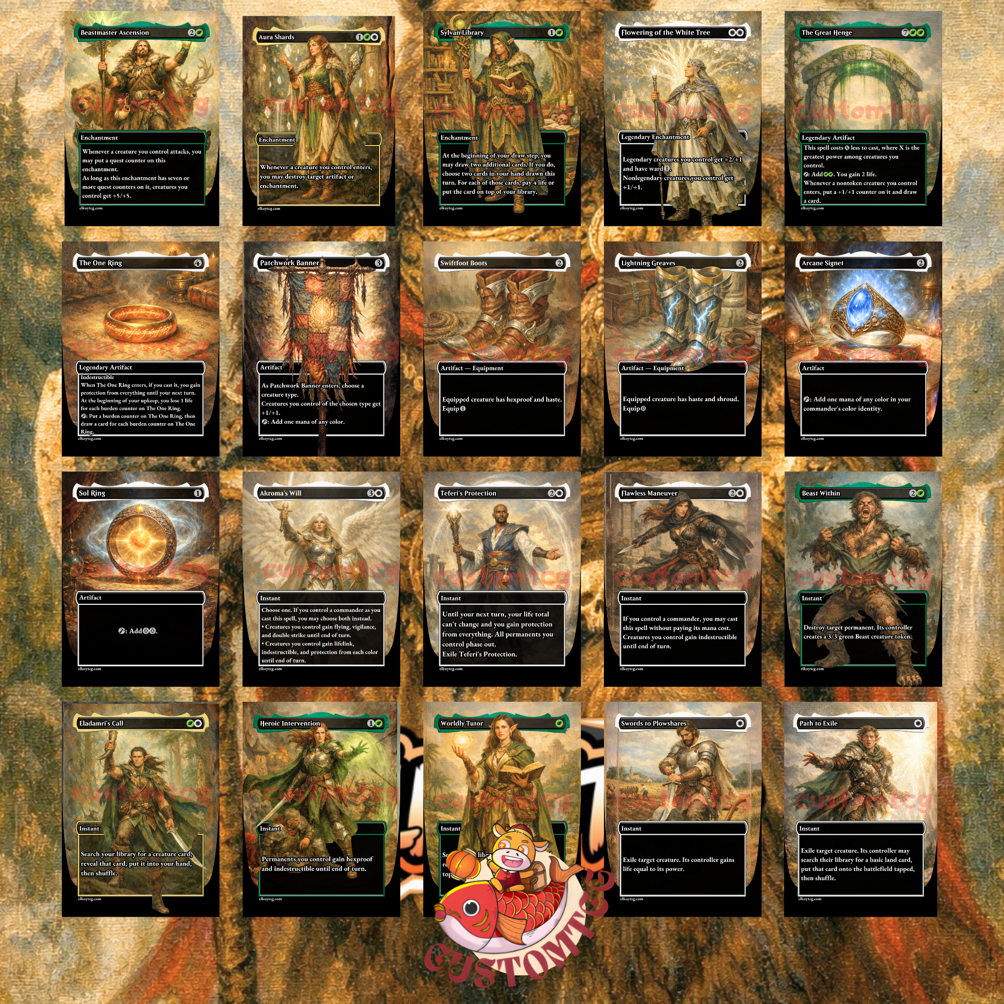 Kudo, King Among Bears Custom Commander Deck — Bear Tribal | Naya | Fantasy Art Proxy Deck
