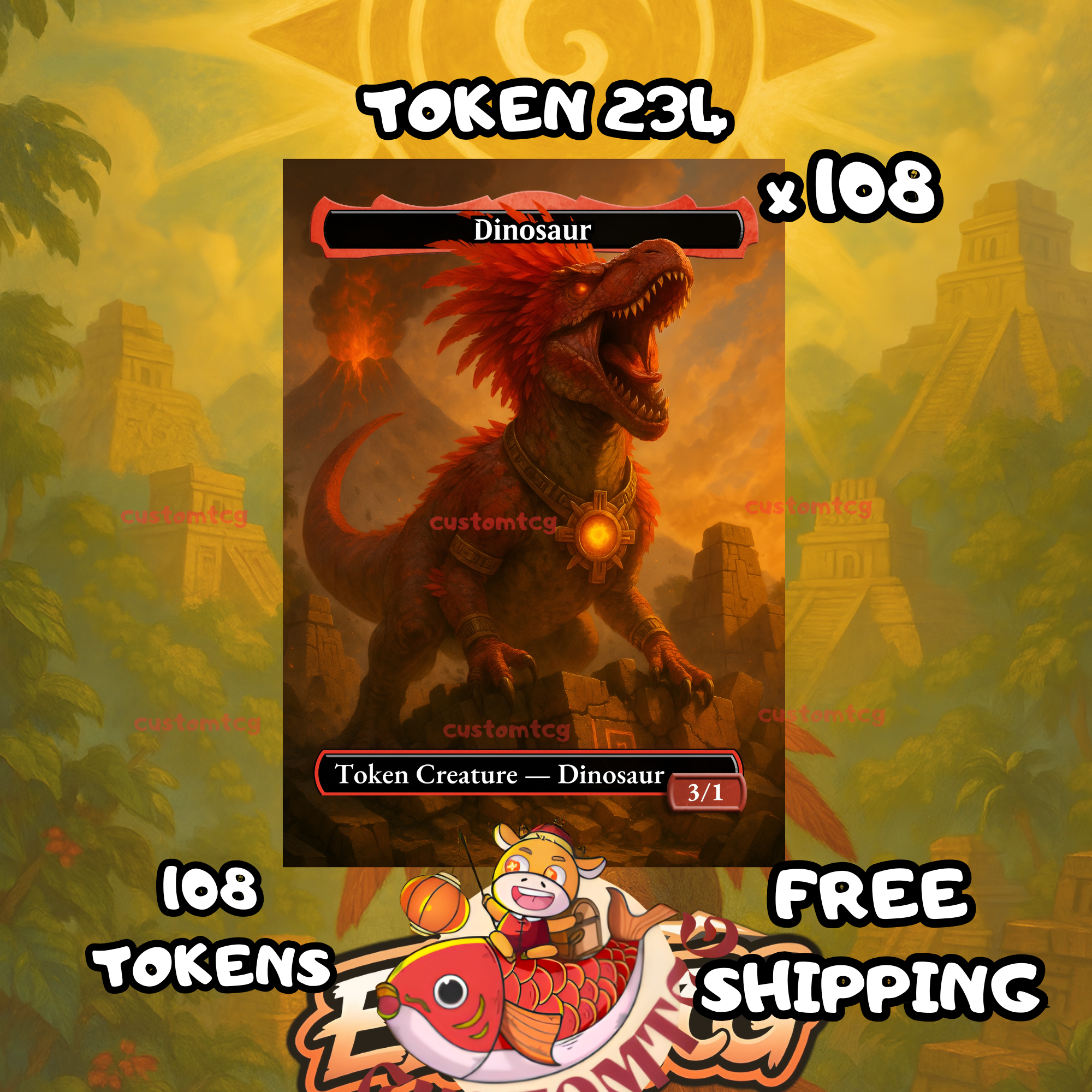Dinosaur red token 3-1 108 copies - S234