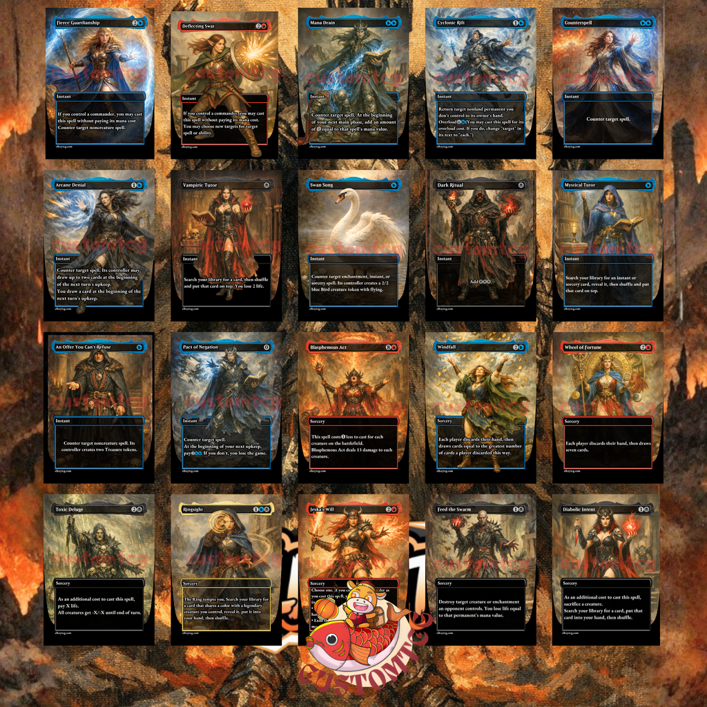 Sauron, the Dark Lord Custom Commander Deck — Amass Orcs and Ring Temptation | Grixis | Fantasy Art Proxy Deck