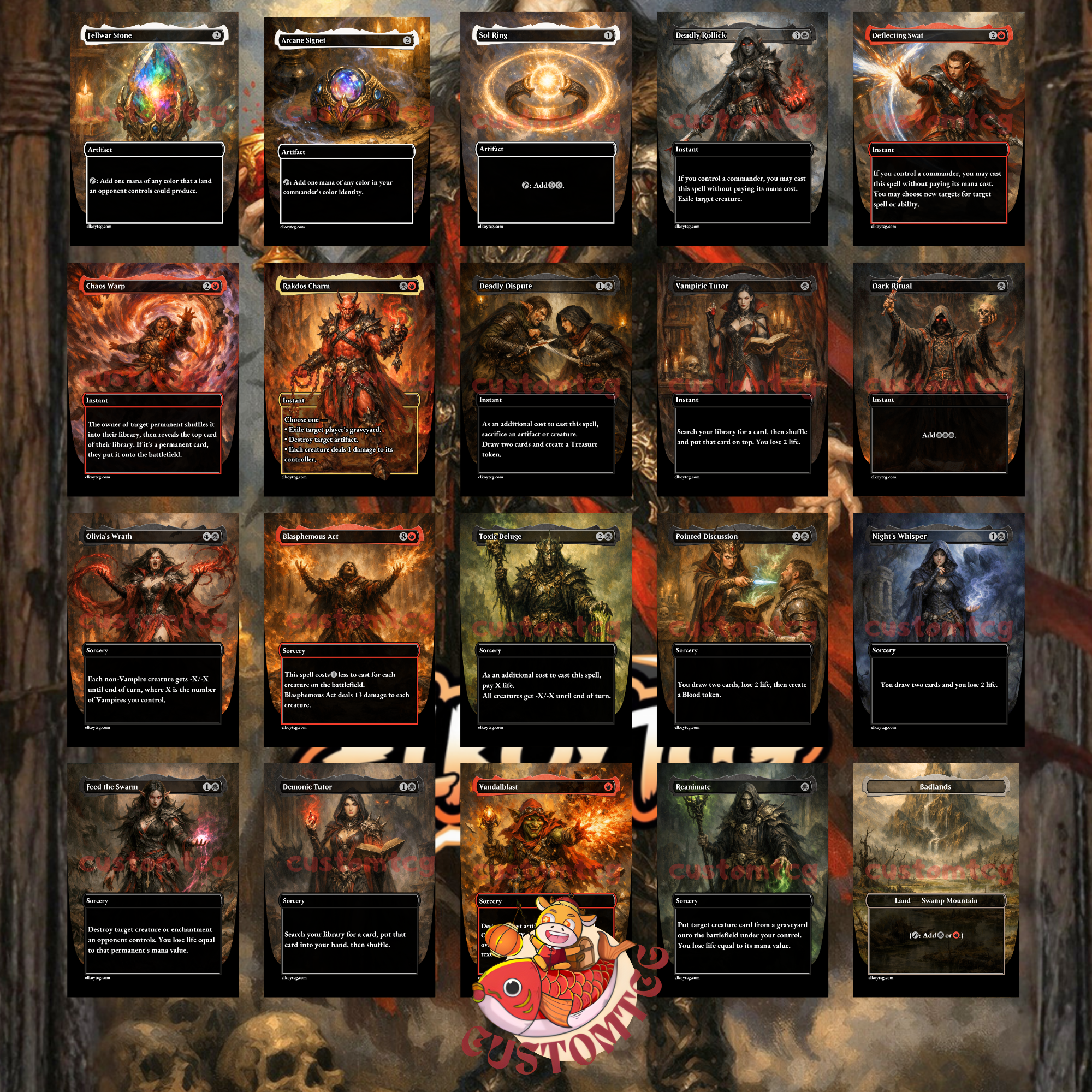 Strefan Maurer Progenitor Commander Deck | 100 Custom Cards + Tokens | Dark Fantasy Art | Vampire Tribal Rakdos Black Red Deck
