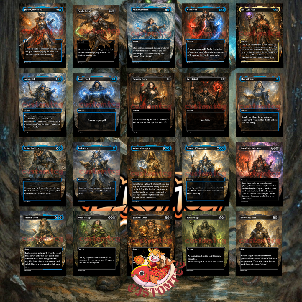 Marvo, Deep Operative Commander Deck – 100 Custom Cards + Tokens | Clash & Copy | Extra Turns | Eldritch Fantasy Art | Free Shipping