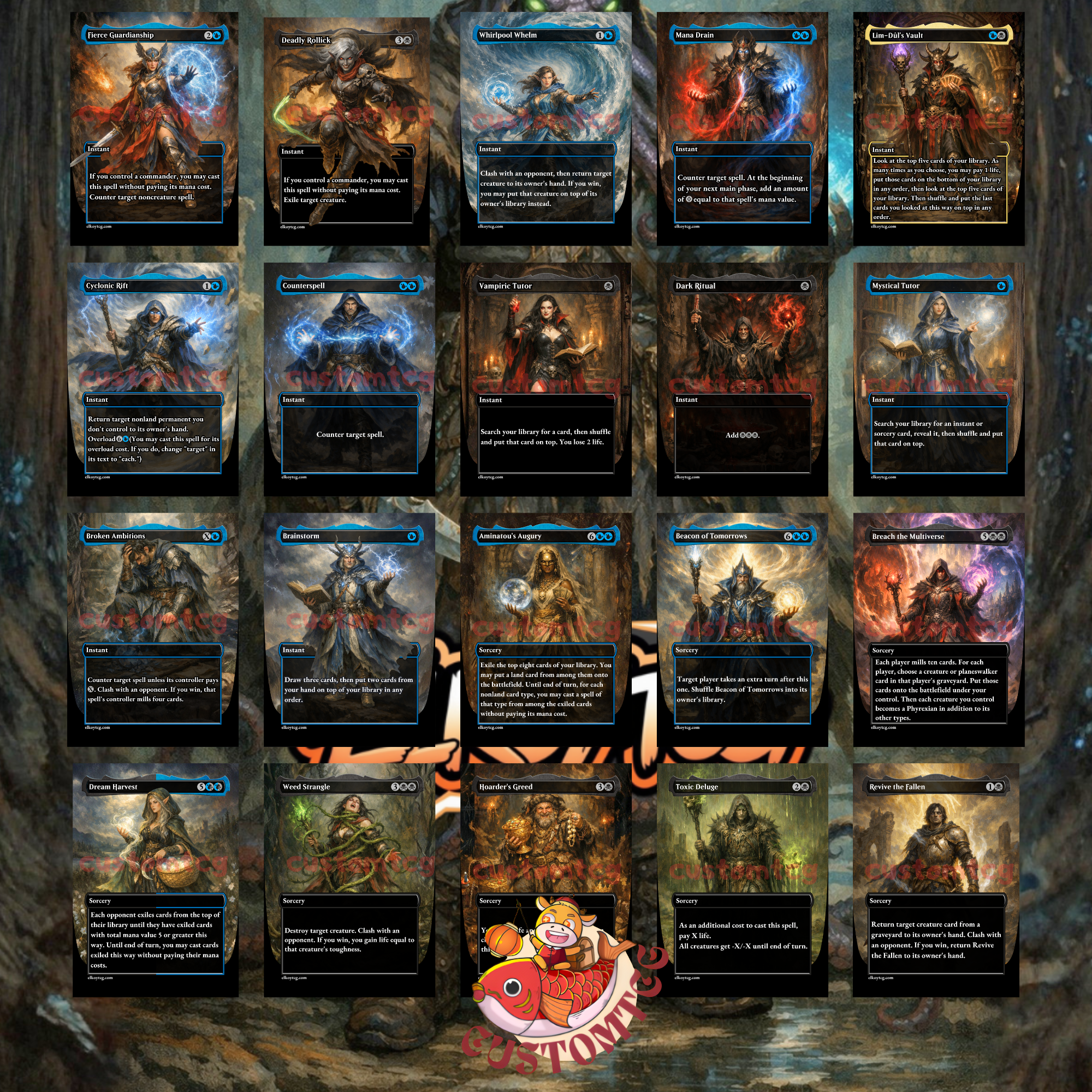 Marvo, Deep Operative Commander Deck – 100 Custom Cards + Tokens | Clash & Copy | Extra Turns | Eldritch Fantasy Art | Free Shipping