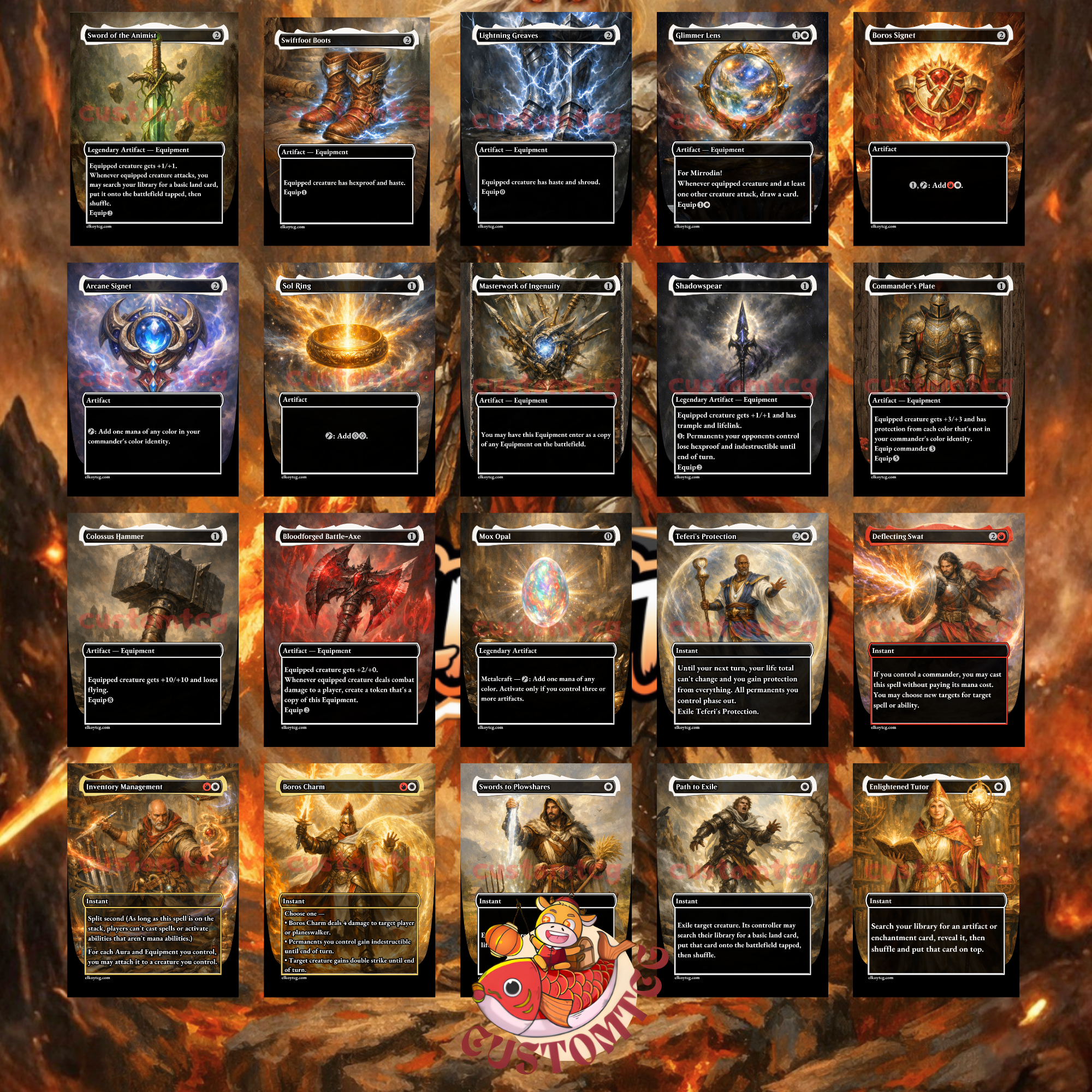 Nahiri Forged in Fury Custom Commander Deck – 100 Cards + Tokens | Equipment Voltron | Fantasy Art | Unique Card Designs